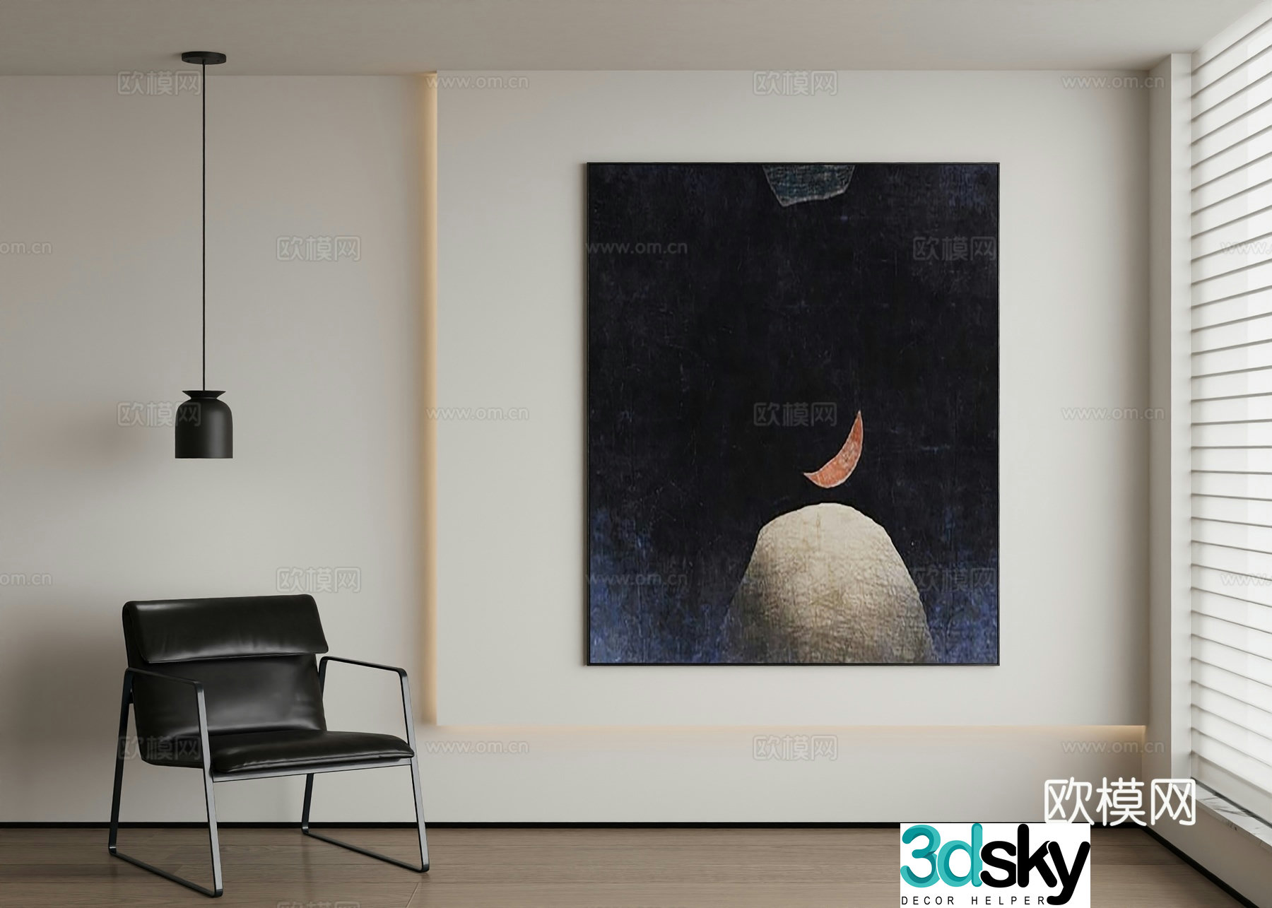 Modern abstract painting decorative painting 3d model