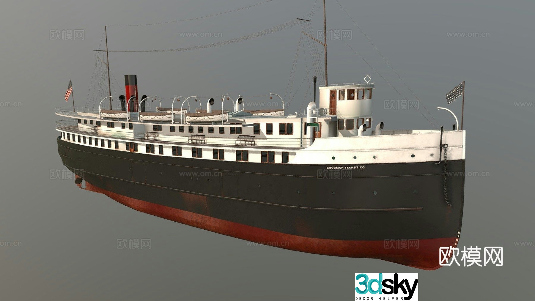 steamship 3d model