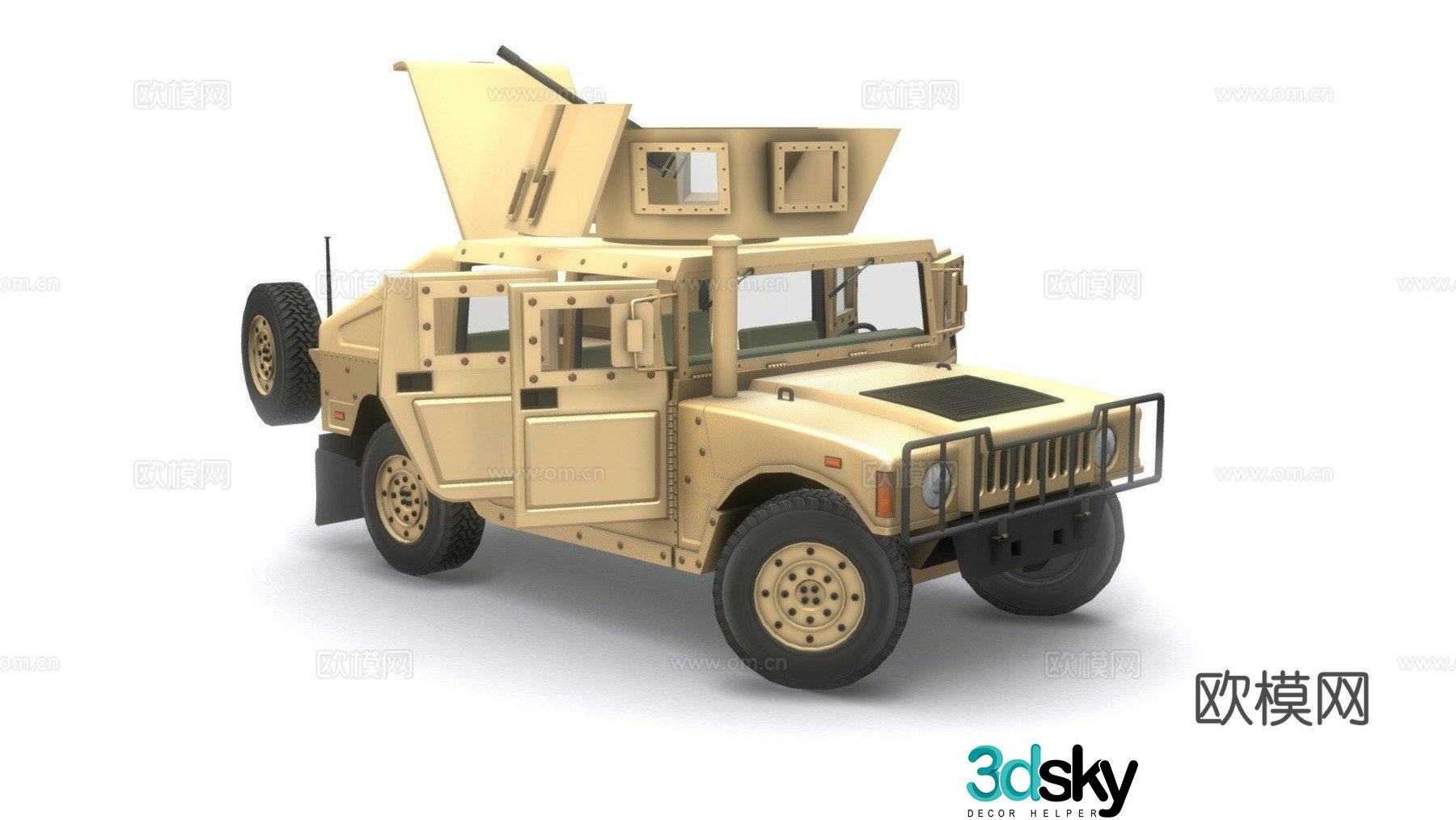 car jeep military vehicle 3d model