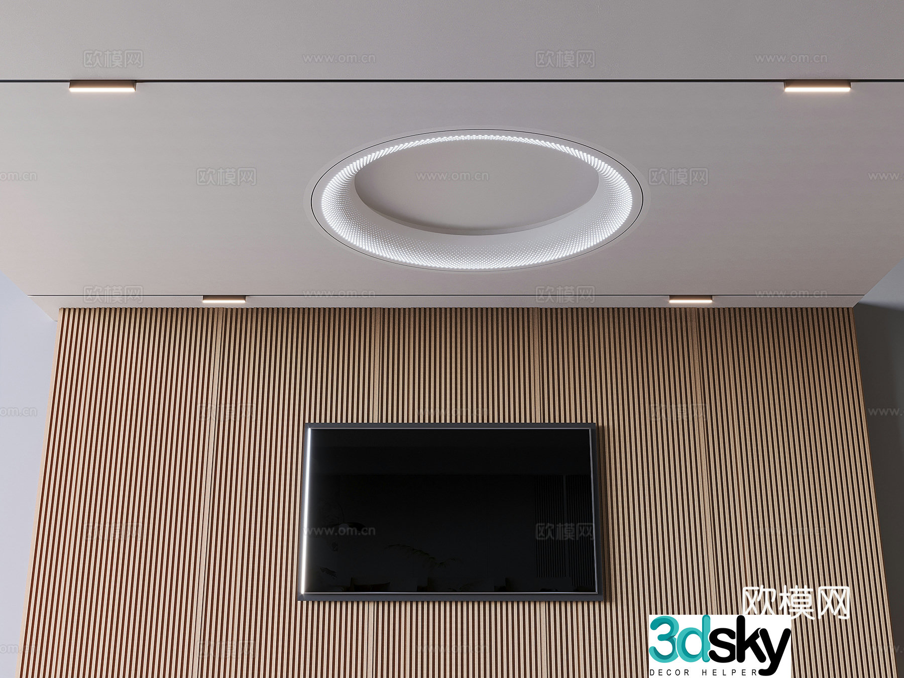 Round suspended ceiling soft film ceiling 3D model