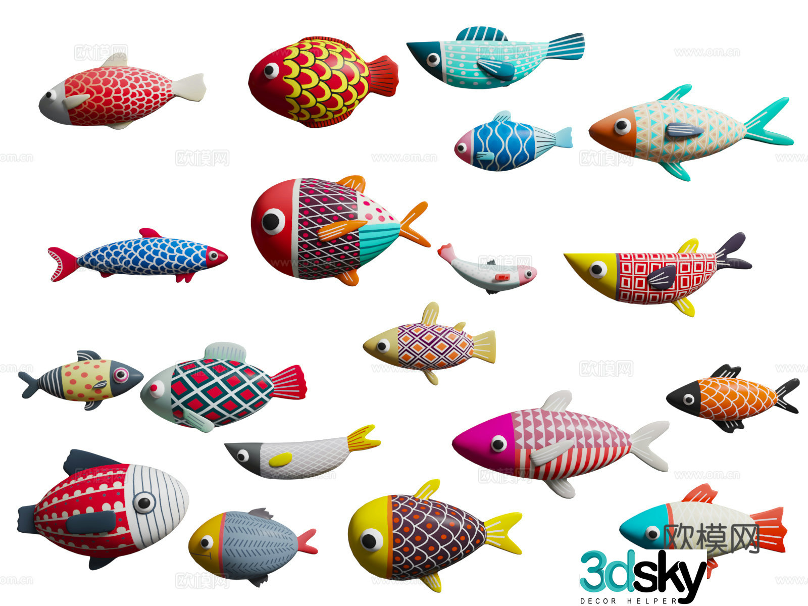 cartoon fish children’s toys ragdoll fish 3d model