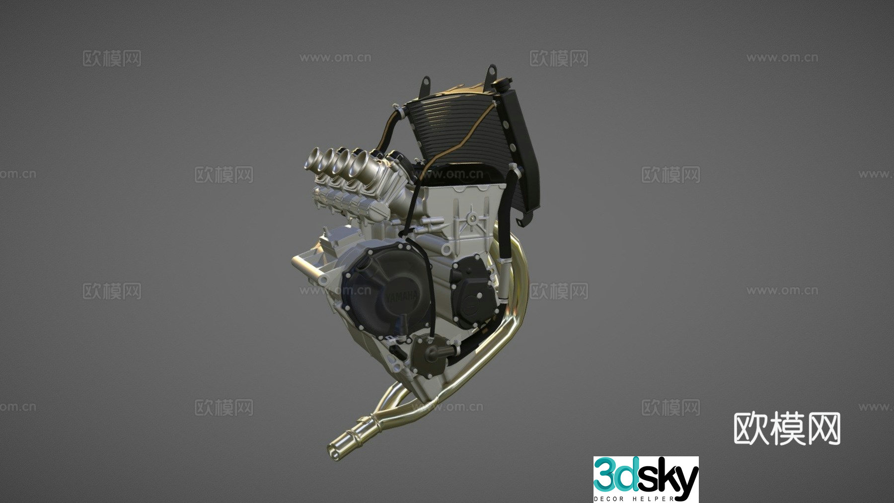 Yamaha R6 engine 3d model