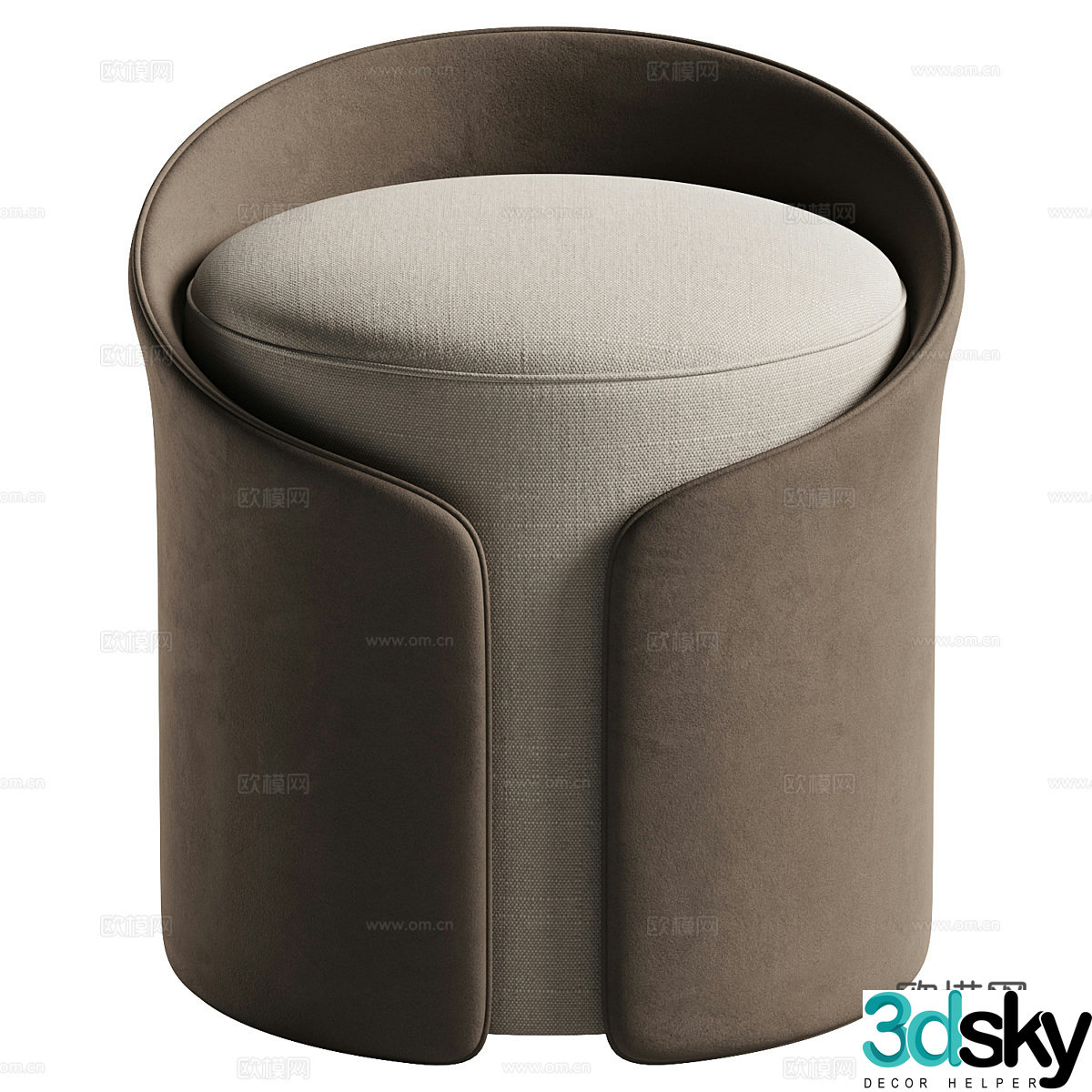 Italian round stool sofa stool stool 3d model
