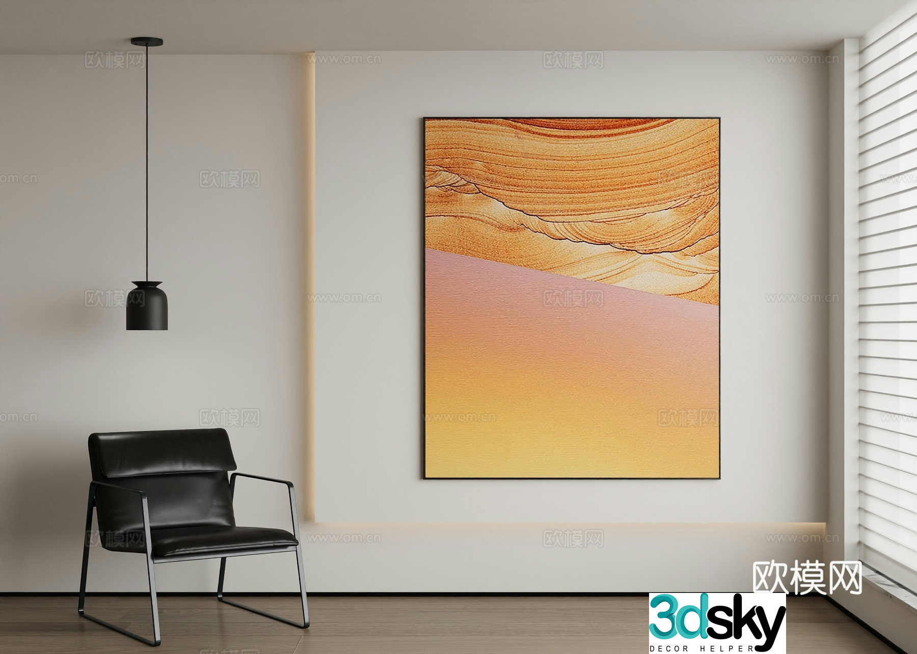 Modern abstract painting decorative painting 3d model