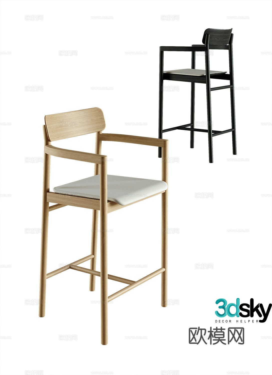 Modern bar stool bar stool 3d model