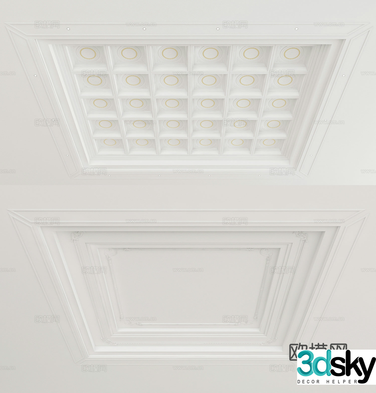 French ceiling 3d model