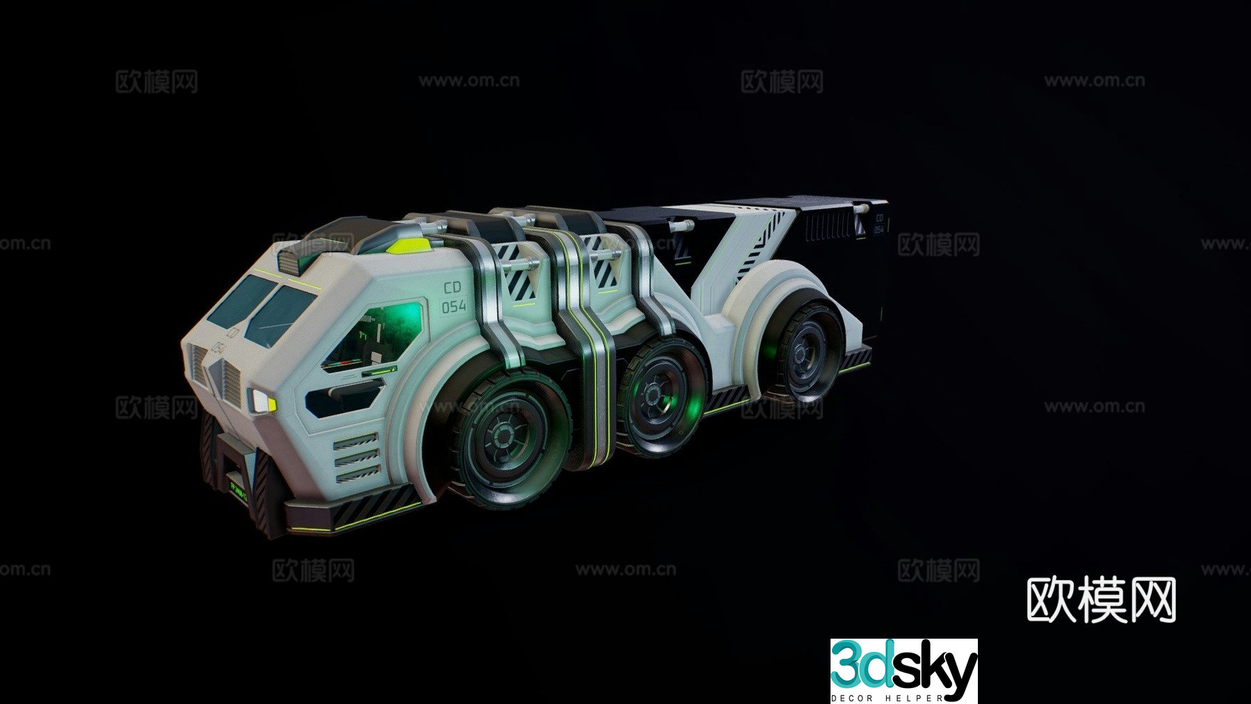 Sci-fi heavy transport truck 3d model