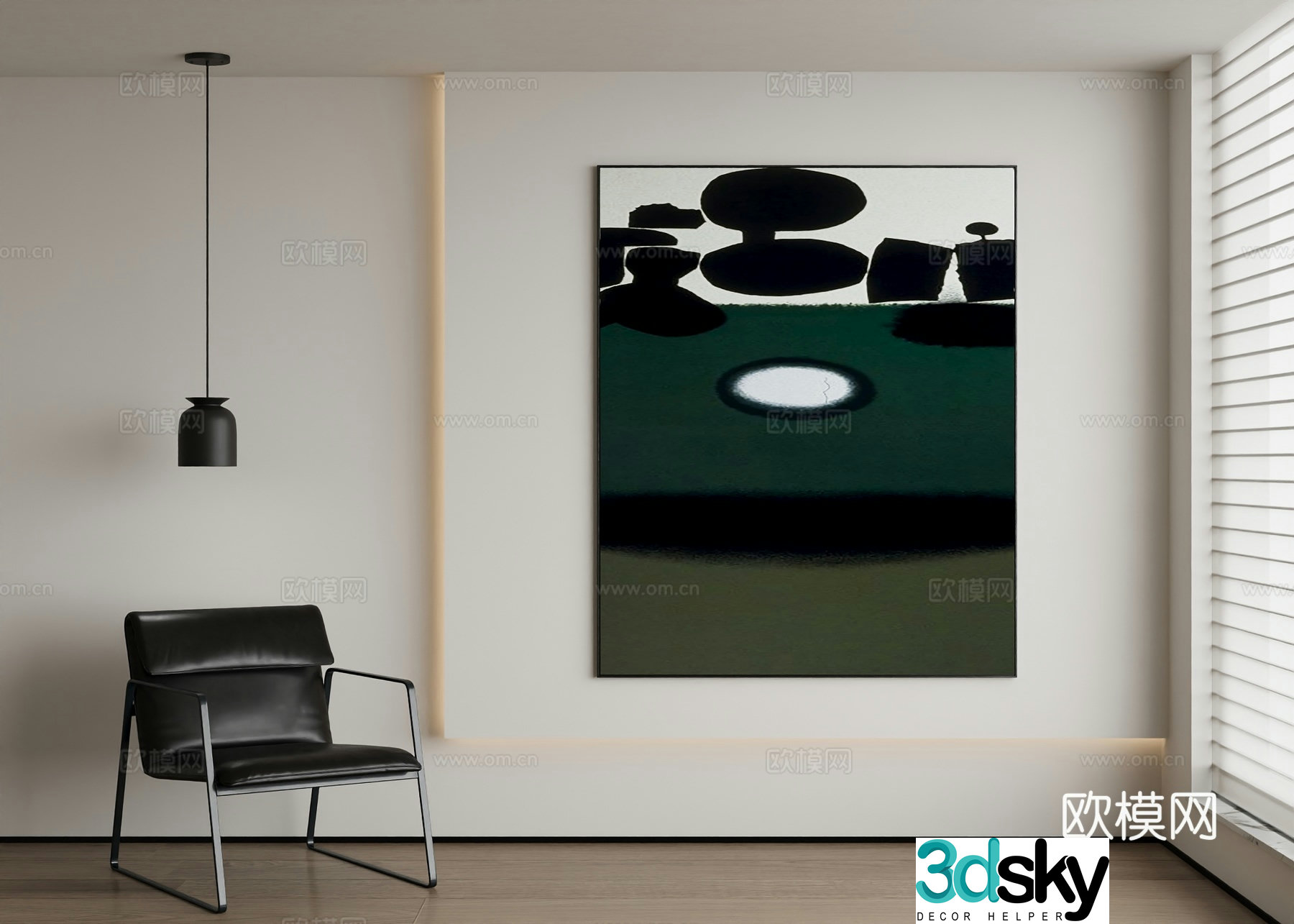 Modern abstract painting decorative painting 3d model
