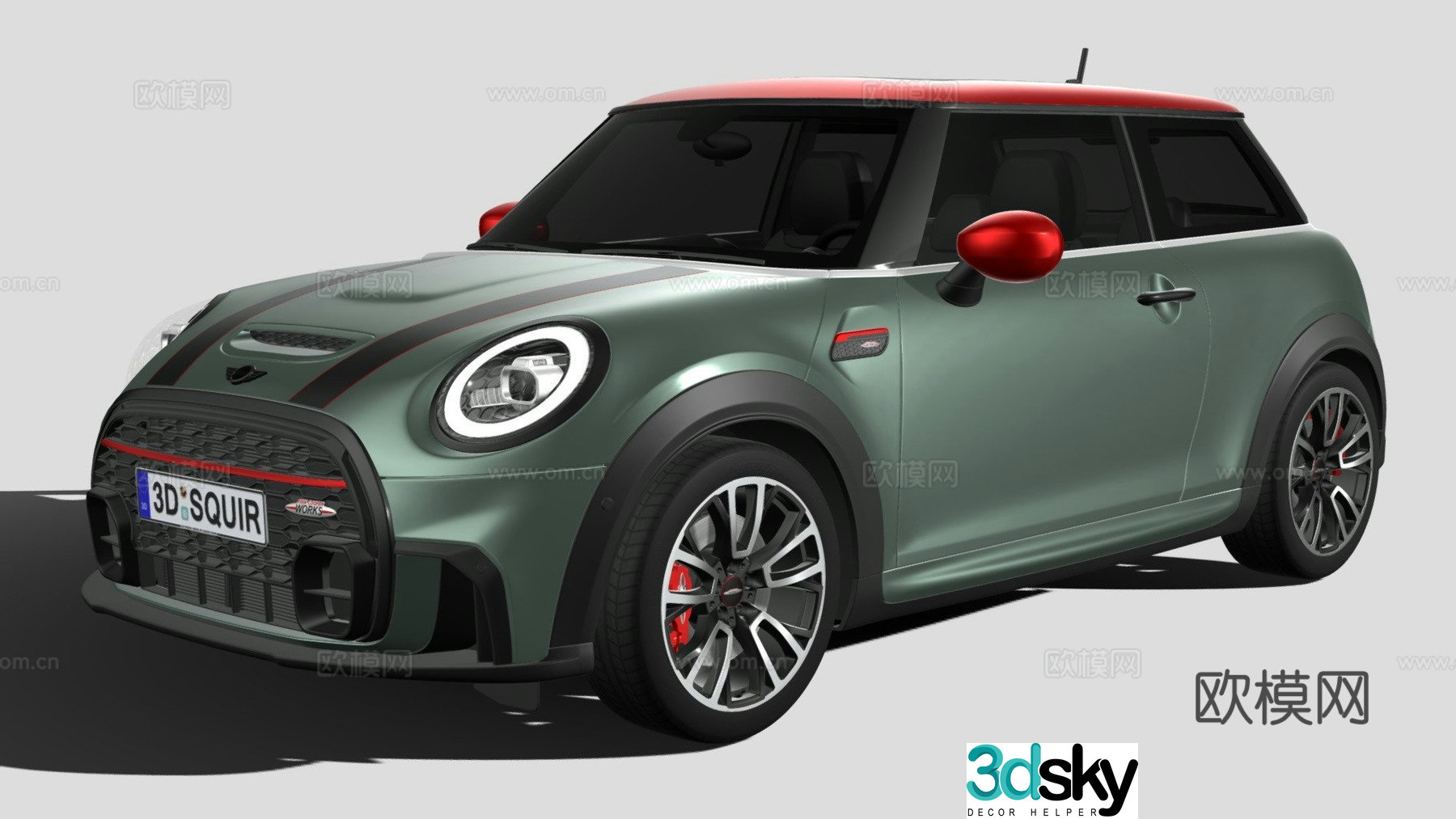 Green car 3d model