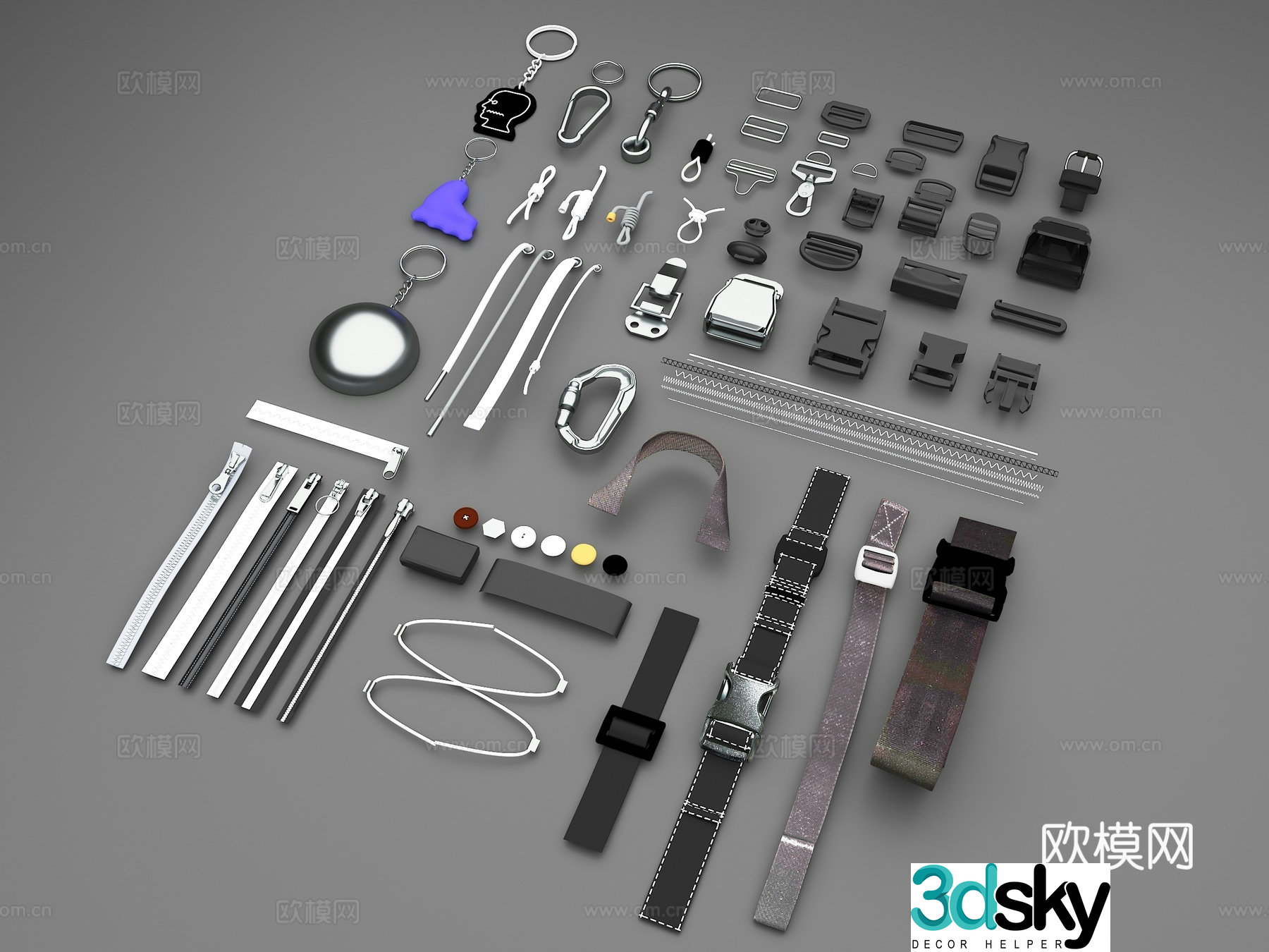 Insert buckle ladder buckle Japanese buckle hook buckle rope buckle 3D model