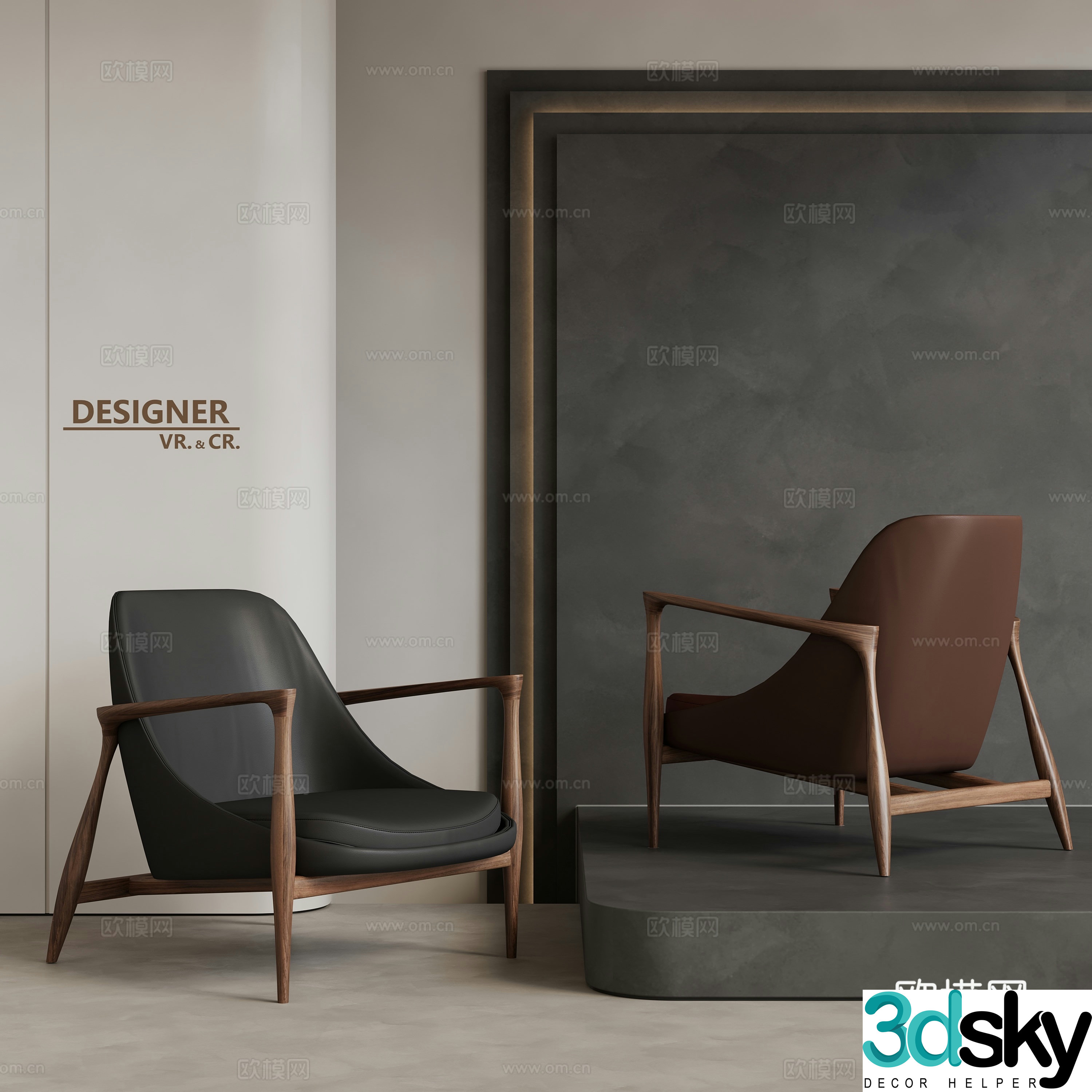 Modern sofa chair leisure chair 3d model