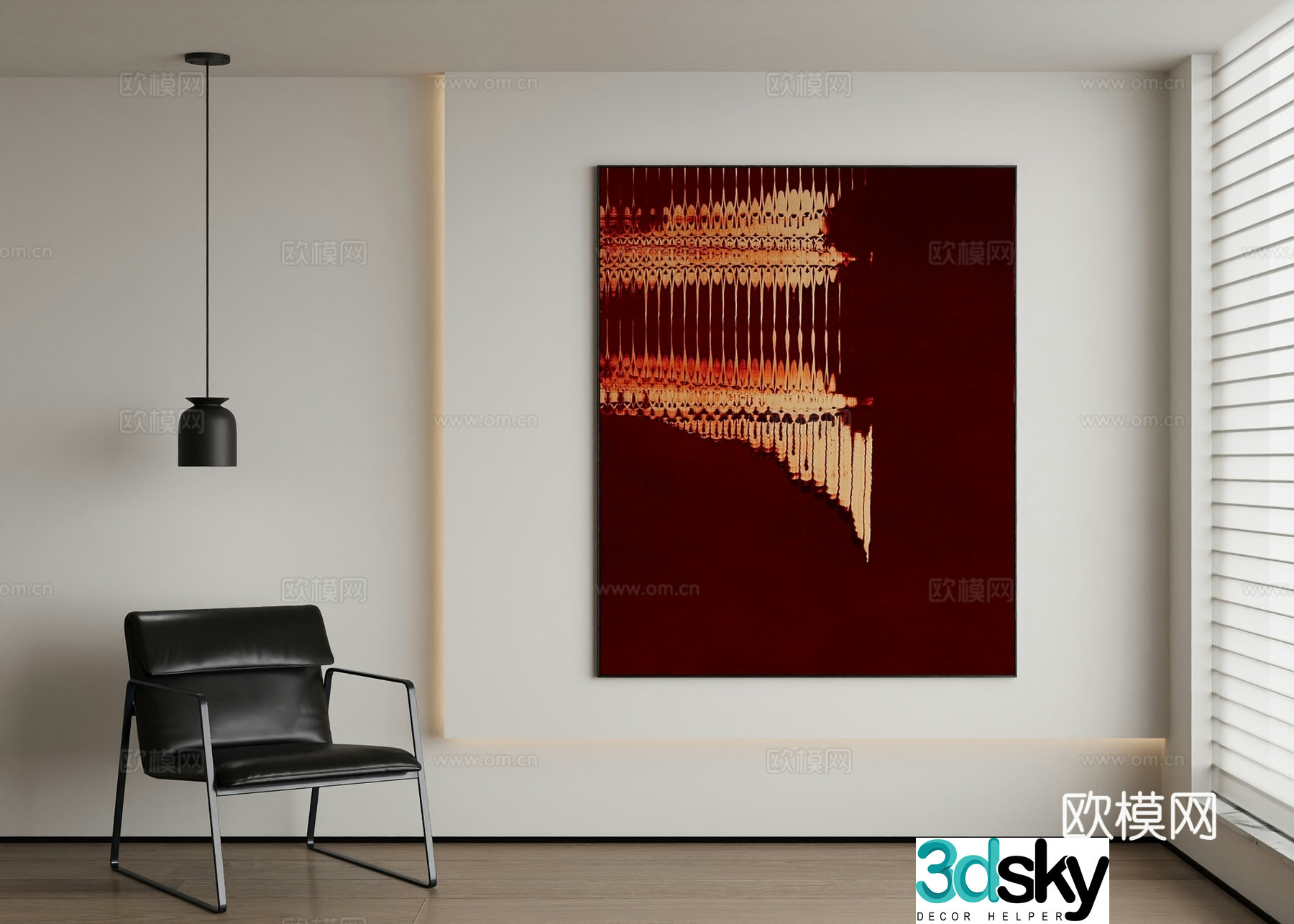 Modern abstract painting decorative painting 3d model