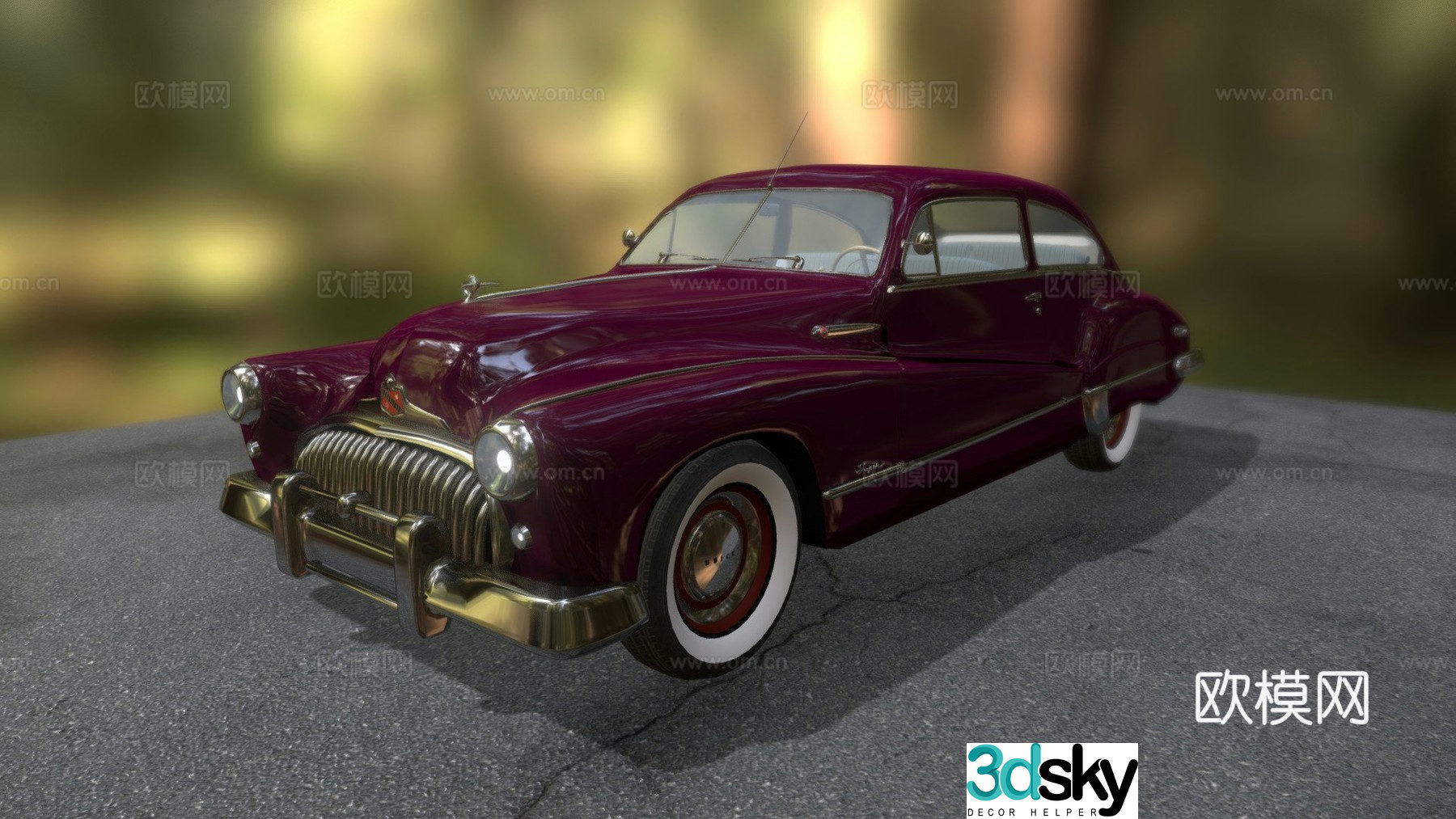 Buick car classic car luxury car 3d model