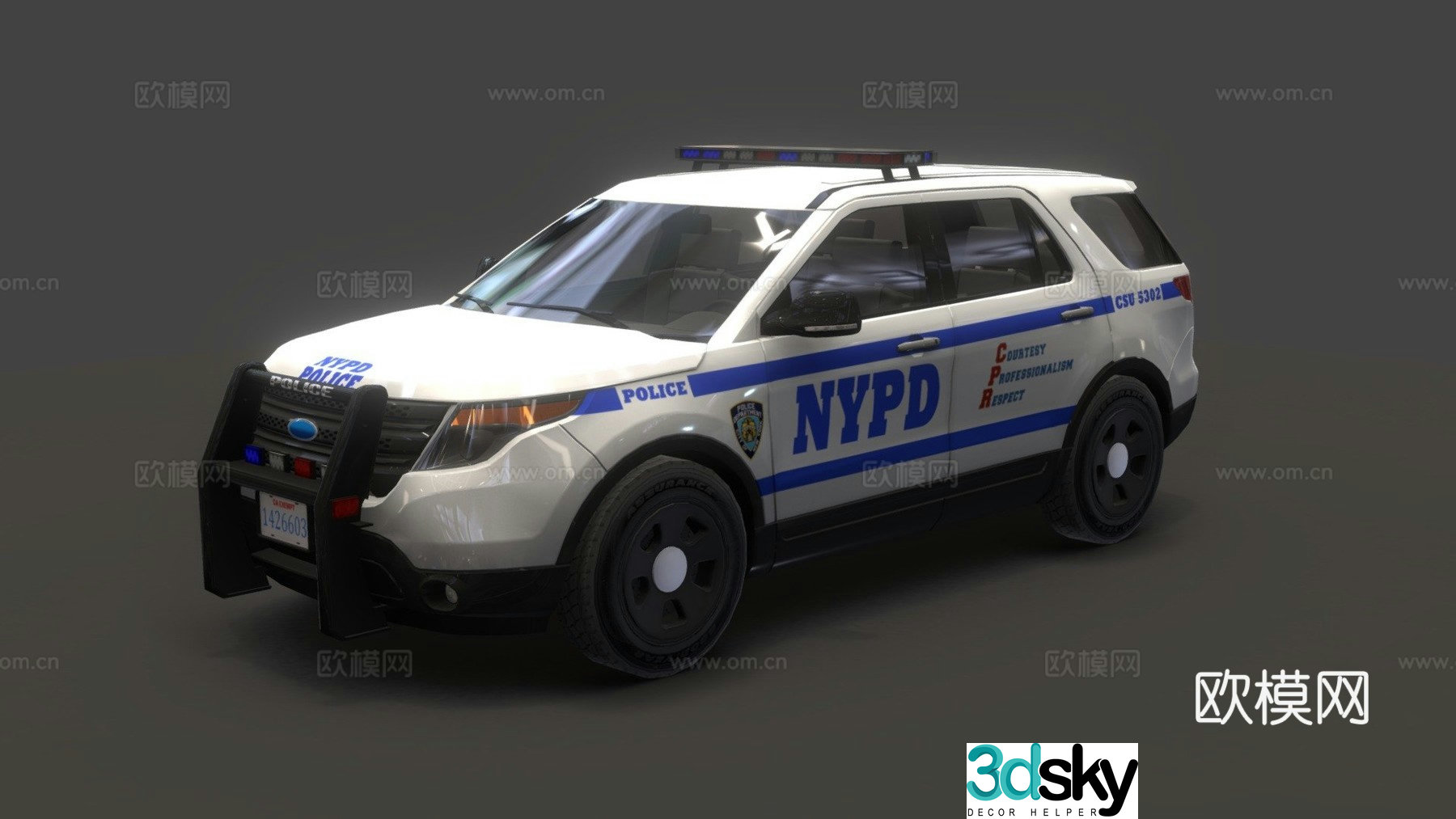 new york police car 3d model