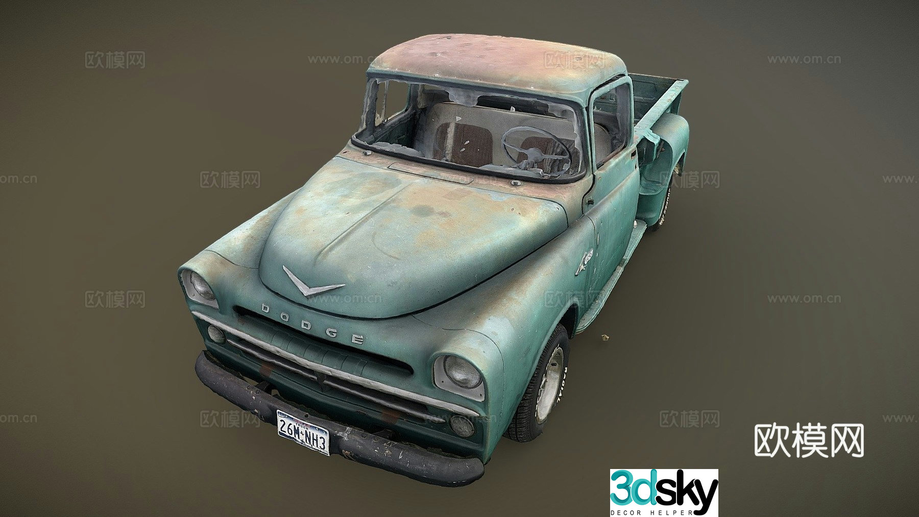 dodge car truck 3d model