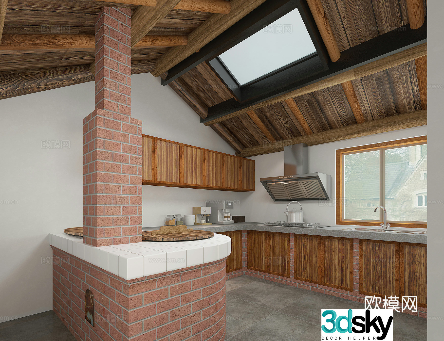 wabi-sabi kitchen 3d model