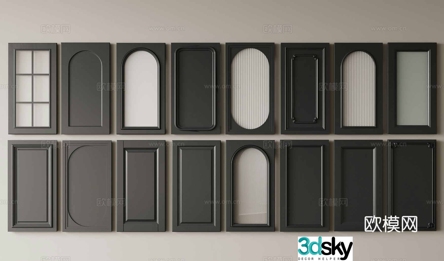 French cabinet door 3d model