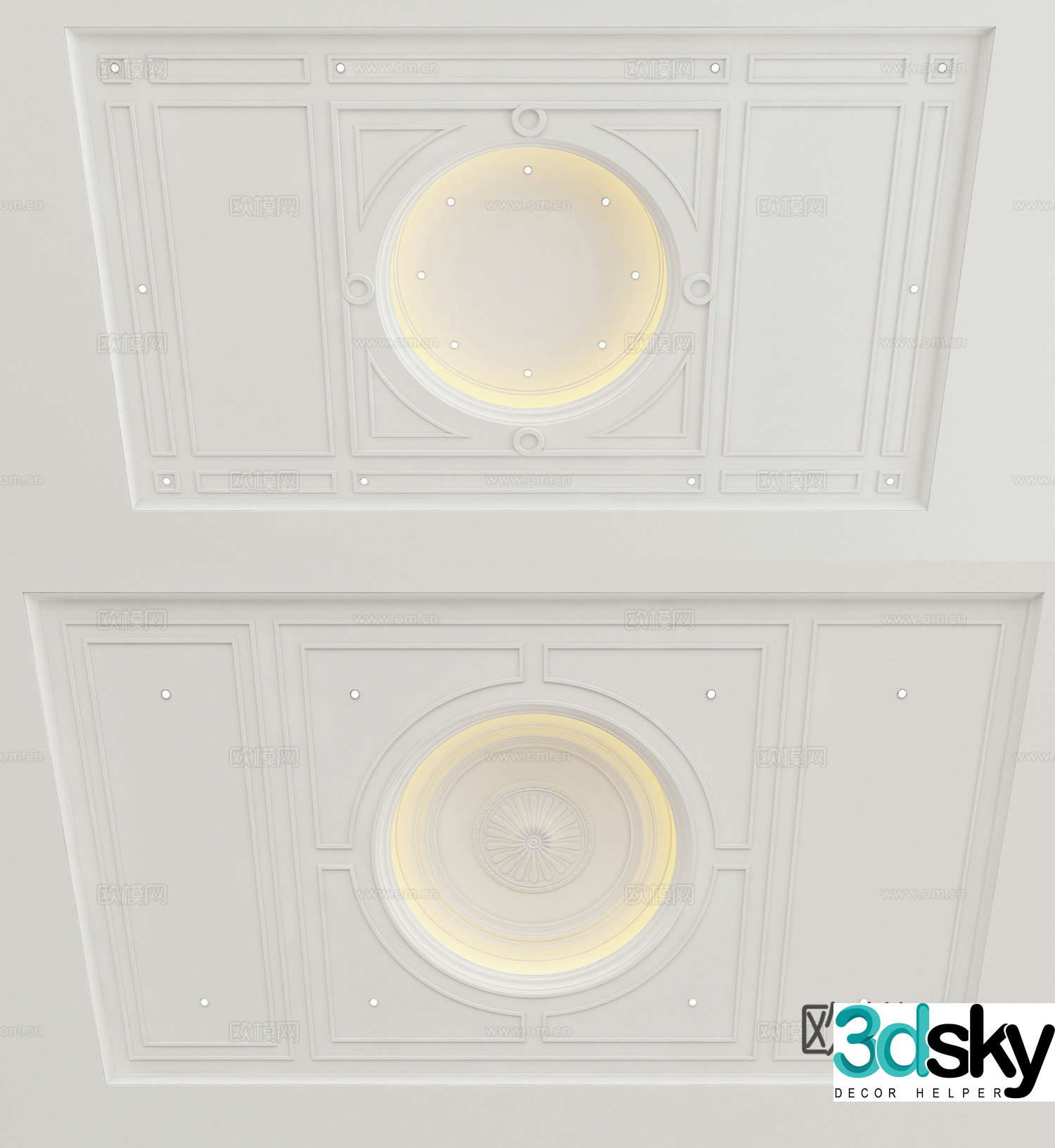 European ceiling round ceiling 3d model