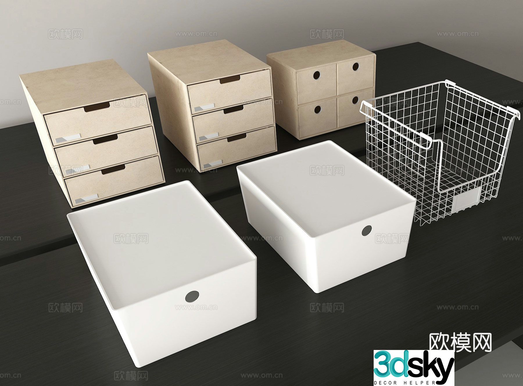 Storage box storage drawer storage rack storage box 3d model