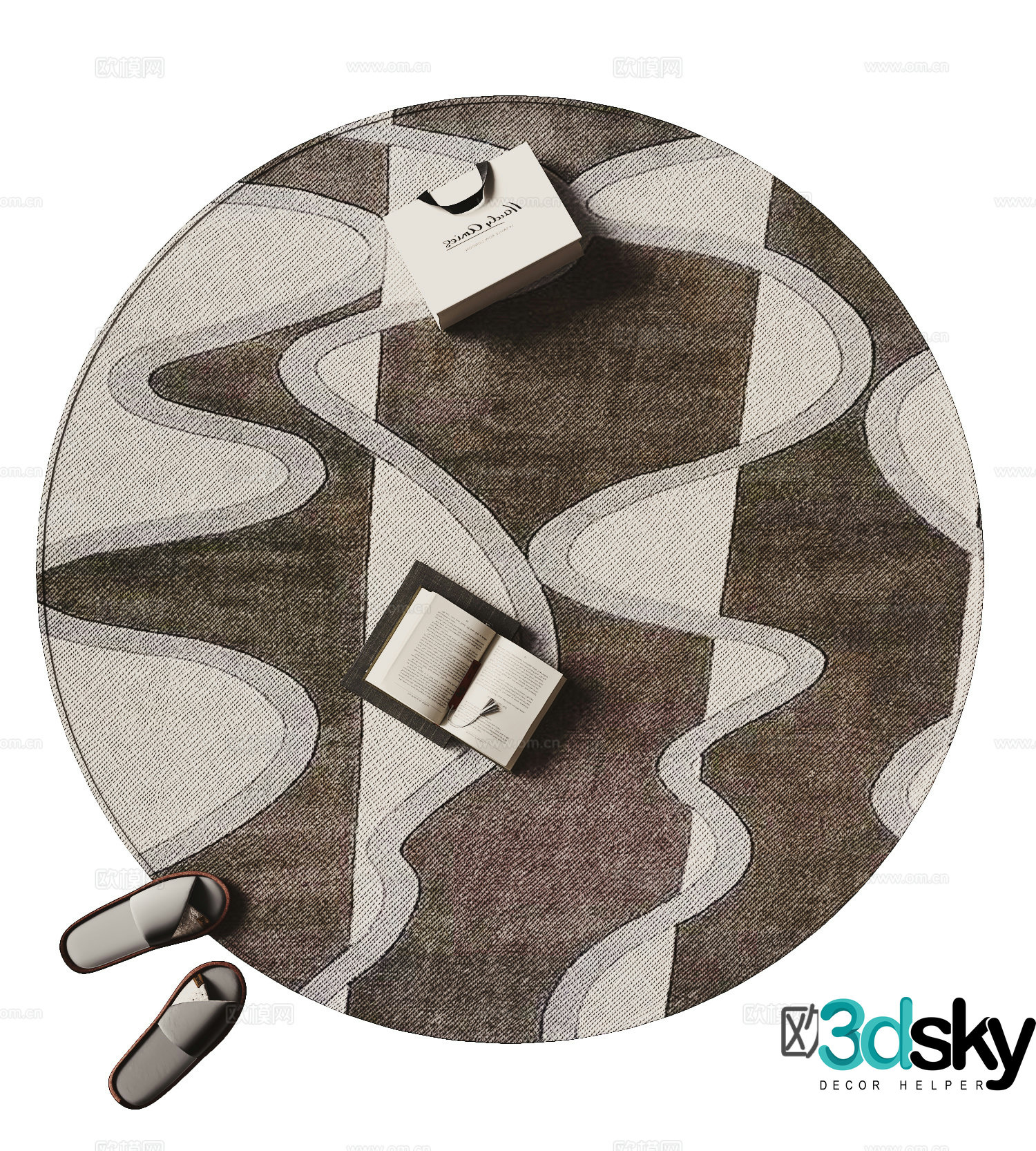 Modern round carpet 3d model