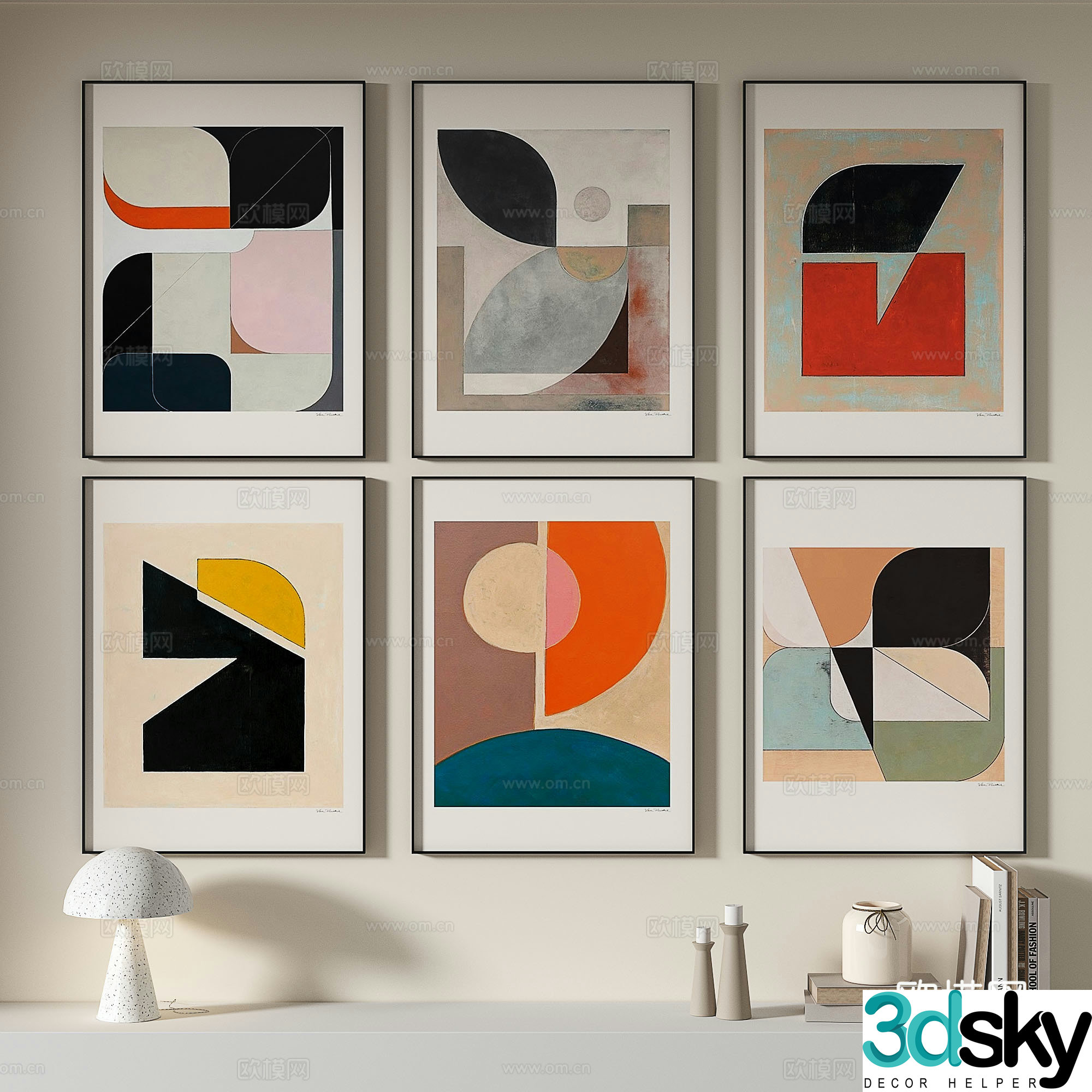 Decorative painting simple painting abstract painting hanging painting 3D model