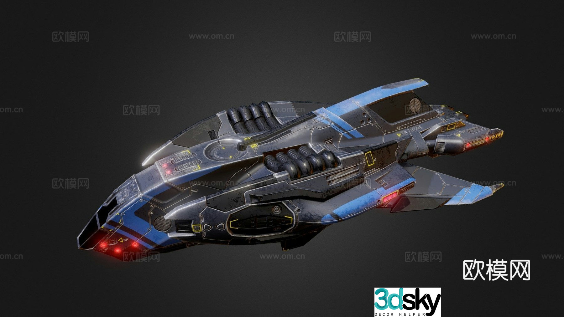 Sci-fi war plane 3d model