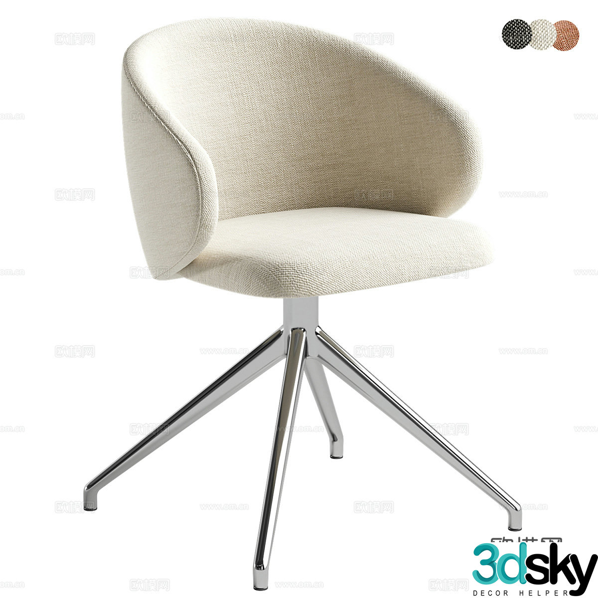 Modern training chair staff chair office chair 3d model