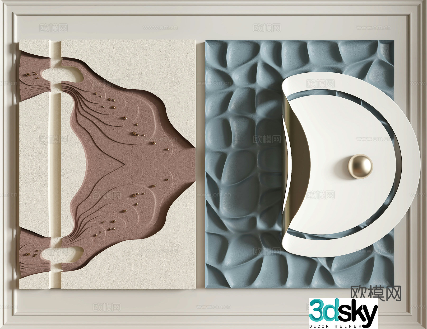 Abstract wall decoration art hanging 3d model