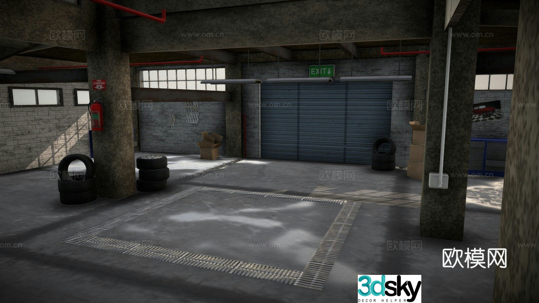 garage warehouse 3d model