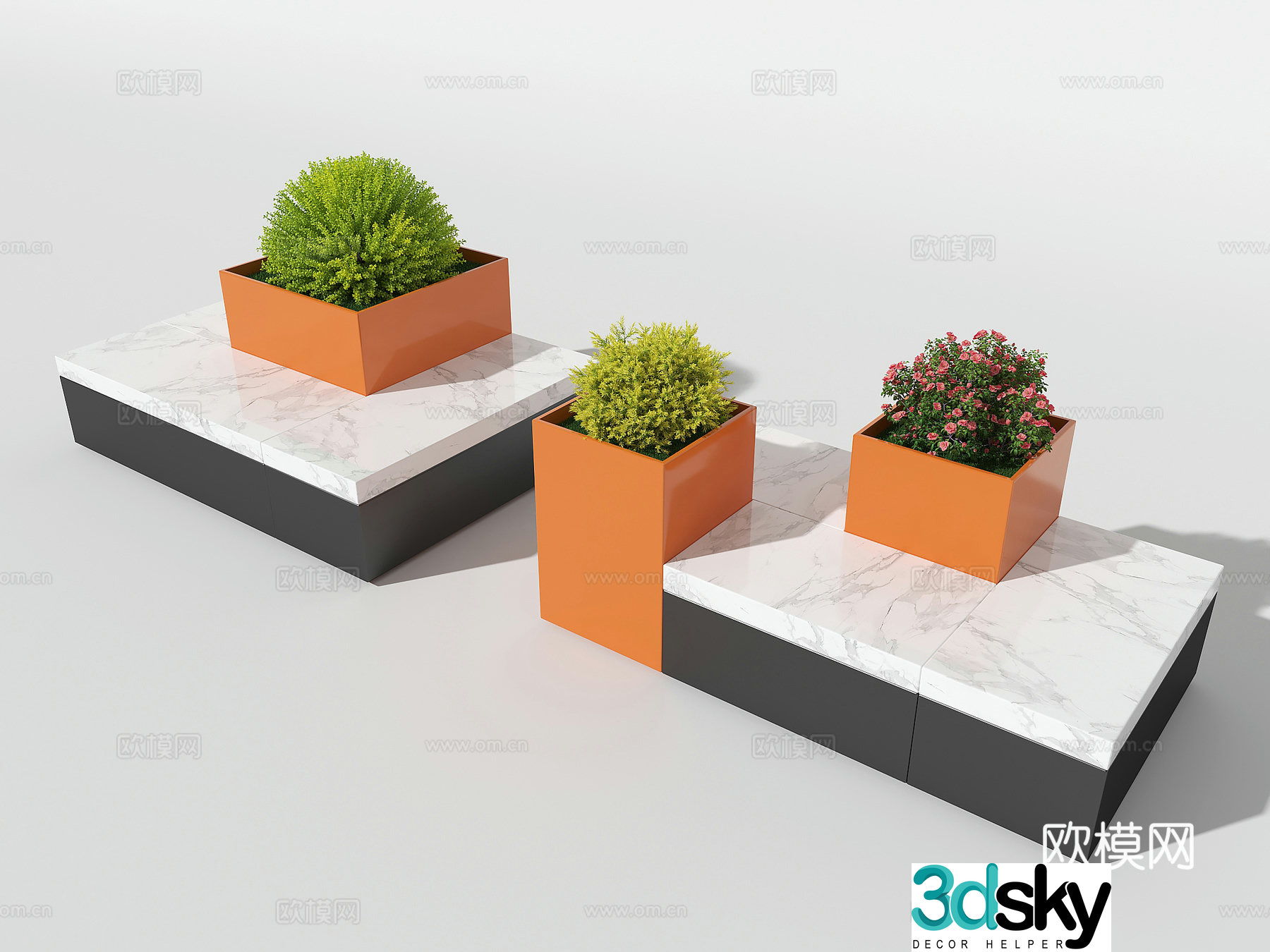 Outdoor public chair flower pond chair creative chair stool 3D model