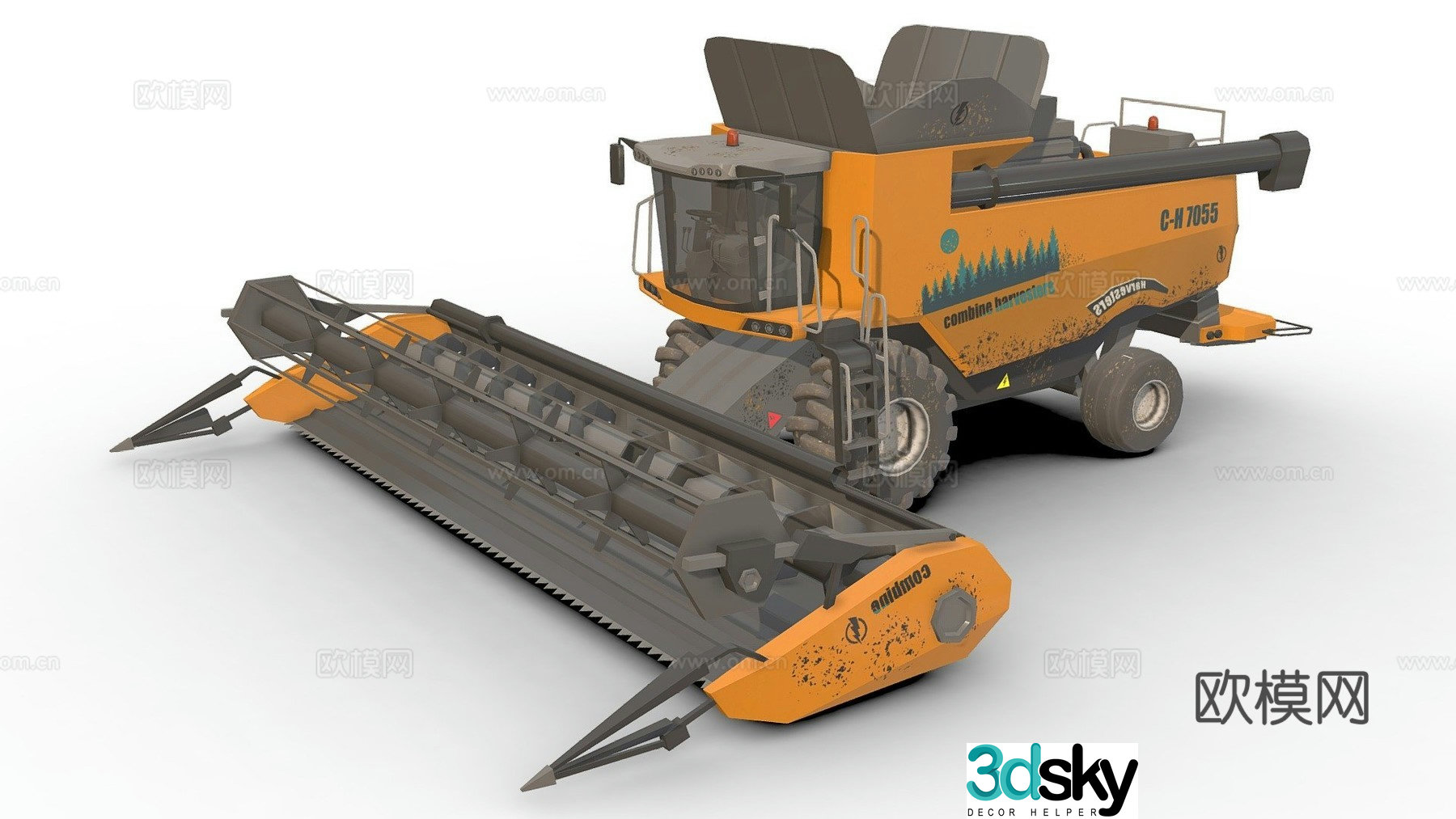 combine harvester 3d model