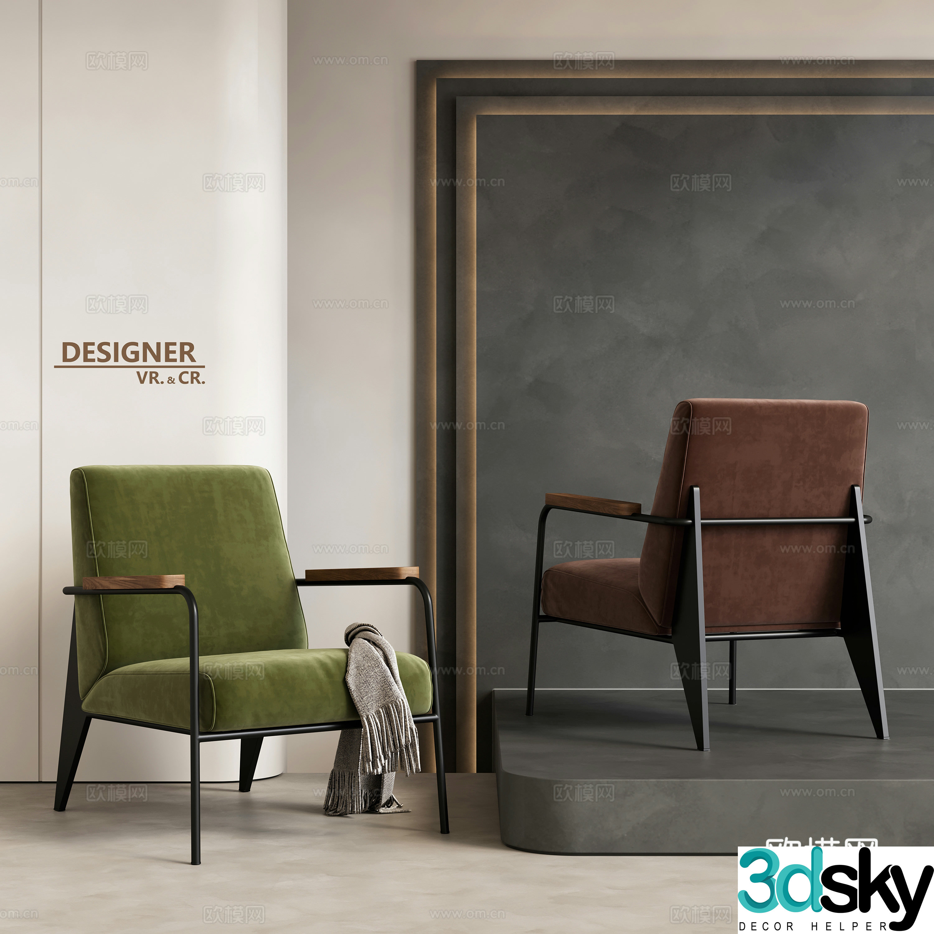 Modern sofa chair leisure chair 3d model