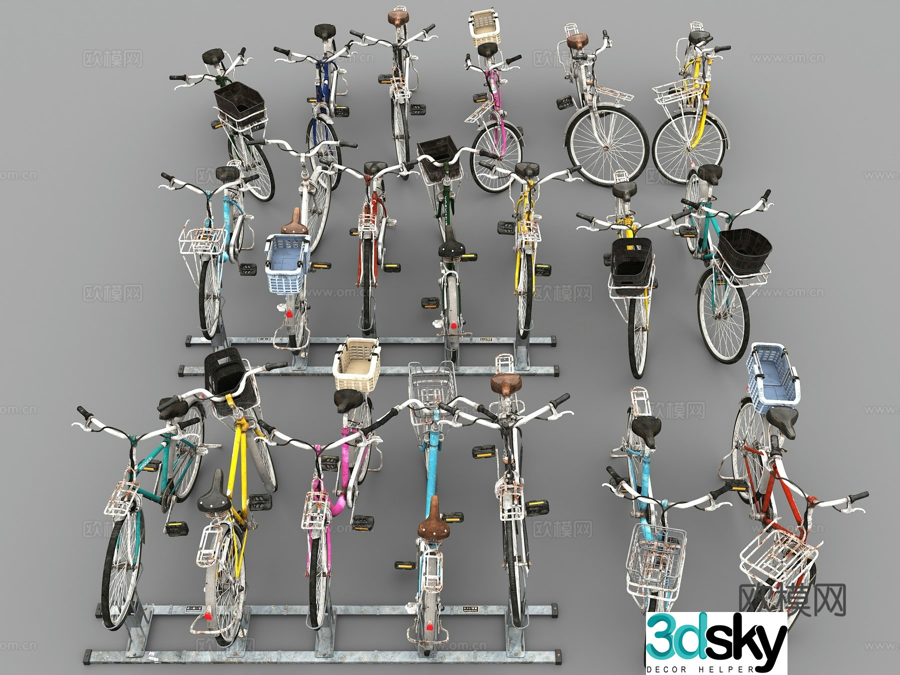 bicycle dilapidated bicycle women’s bicycle republic of China bicycle vintage bicycle 3d model