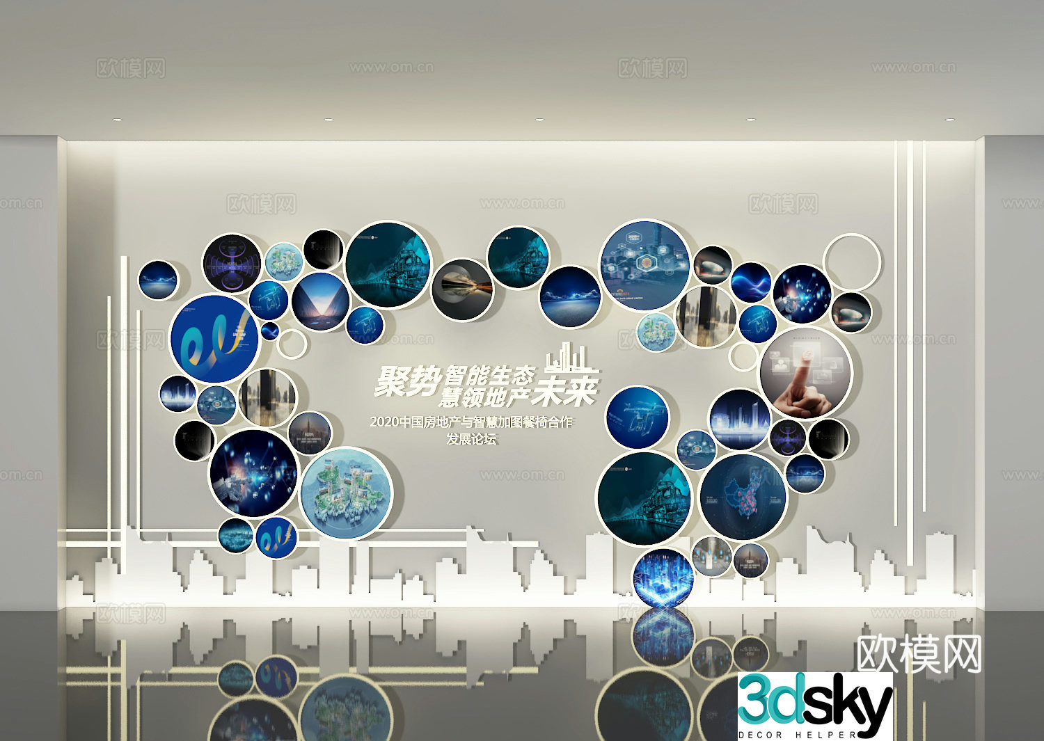Corporate wall publicity wall publicity board 3d model