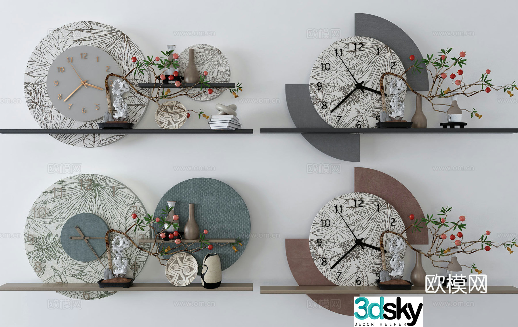 Modern clock wall decoration clock hanging 3d model