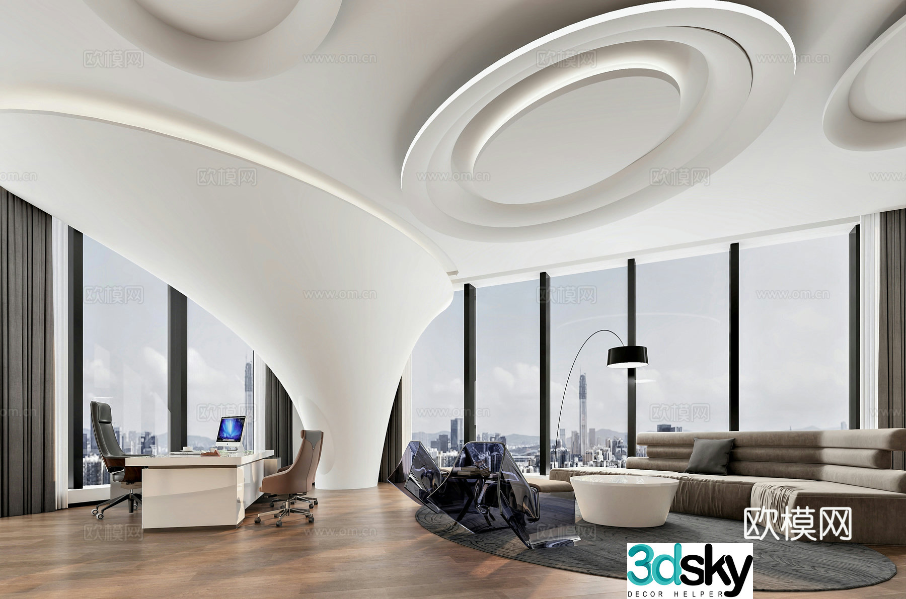 Modern chairman’s office manager’s office 3d model