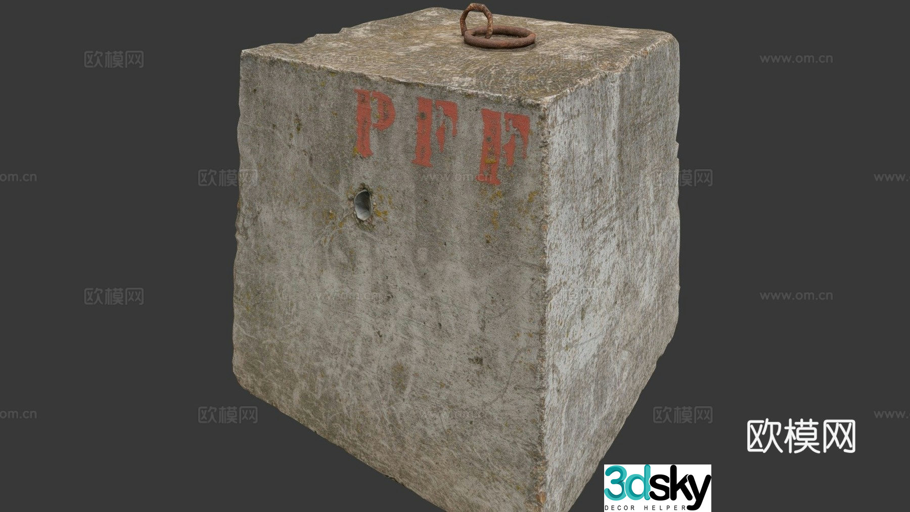 concrete stone pier 3d model