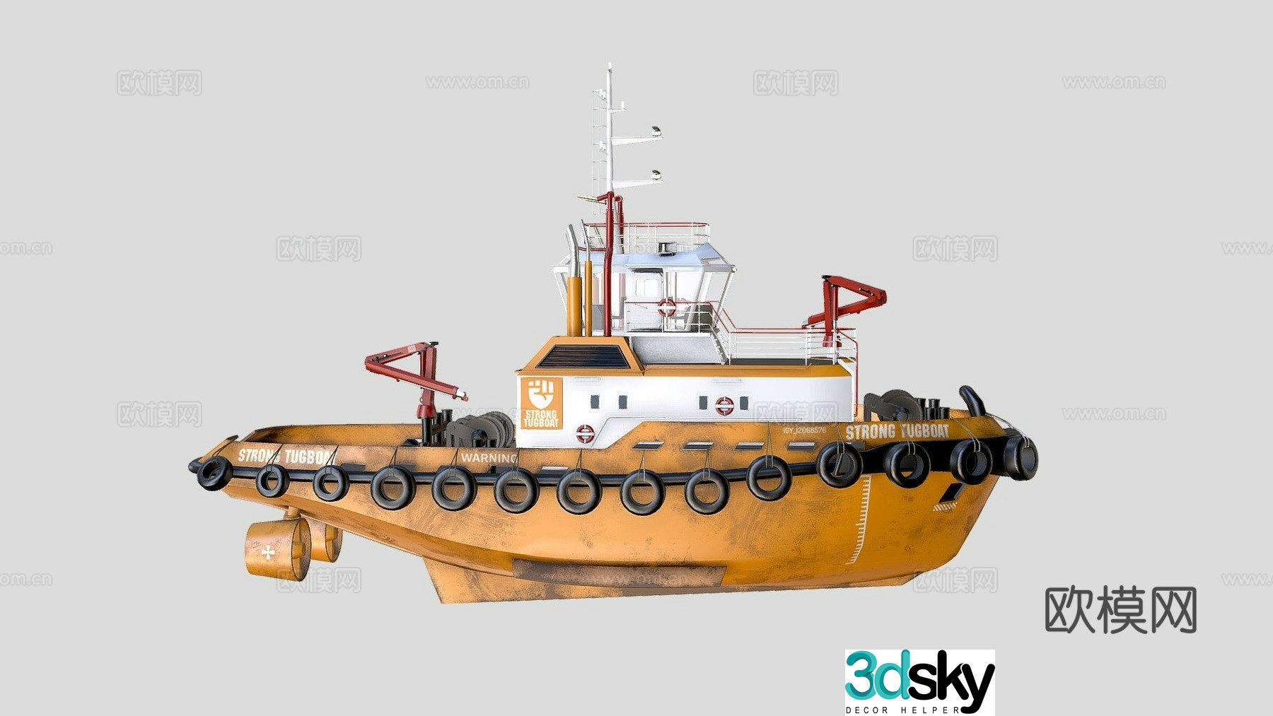 cargo ship ship tugboat 3d model