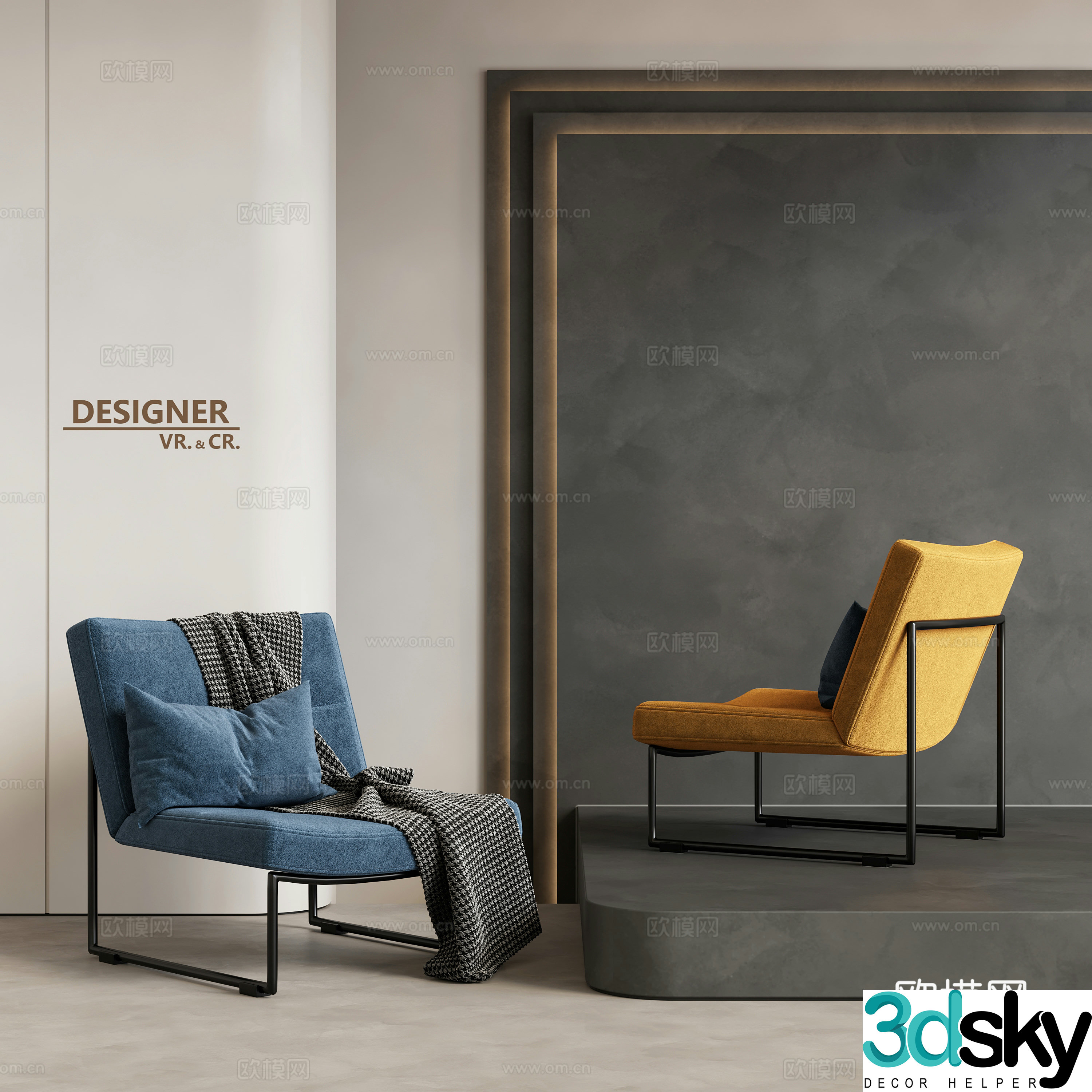 Modern chair leisure chair 3d model