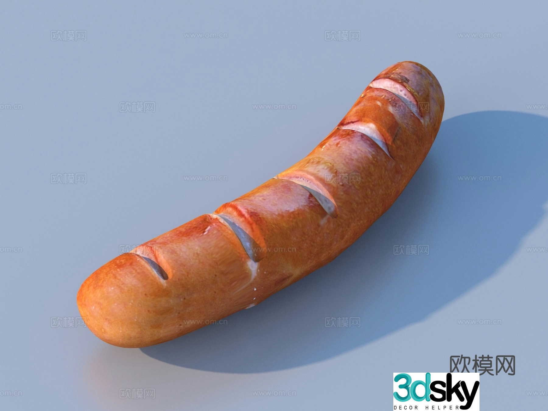 Sausal sausage sausage ham barbecue food 3D model
