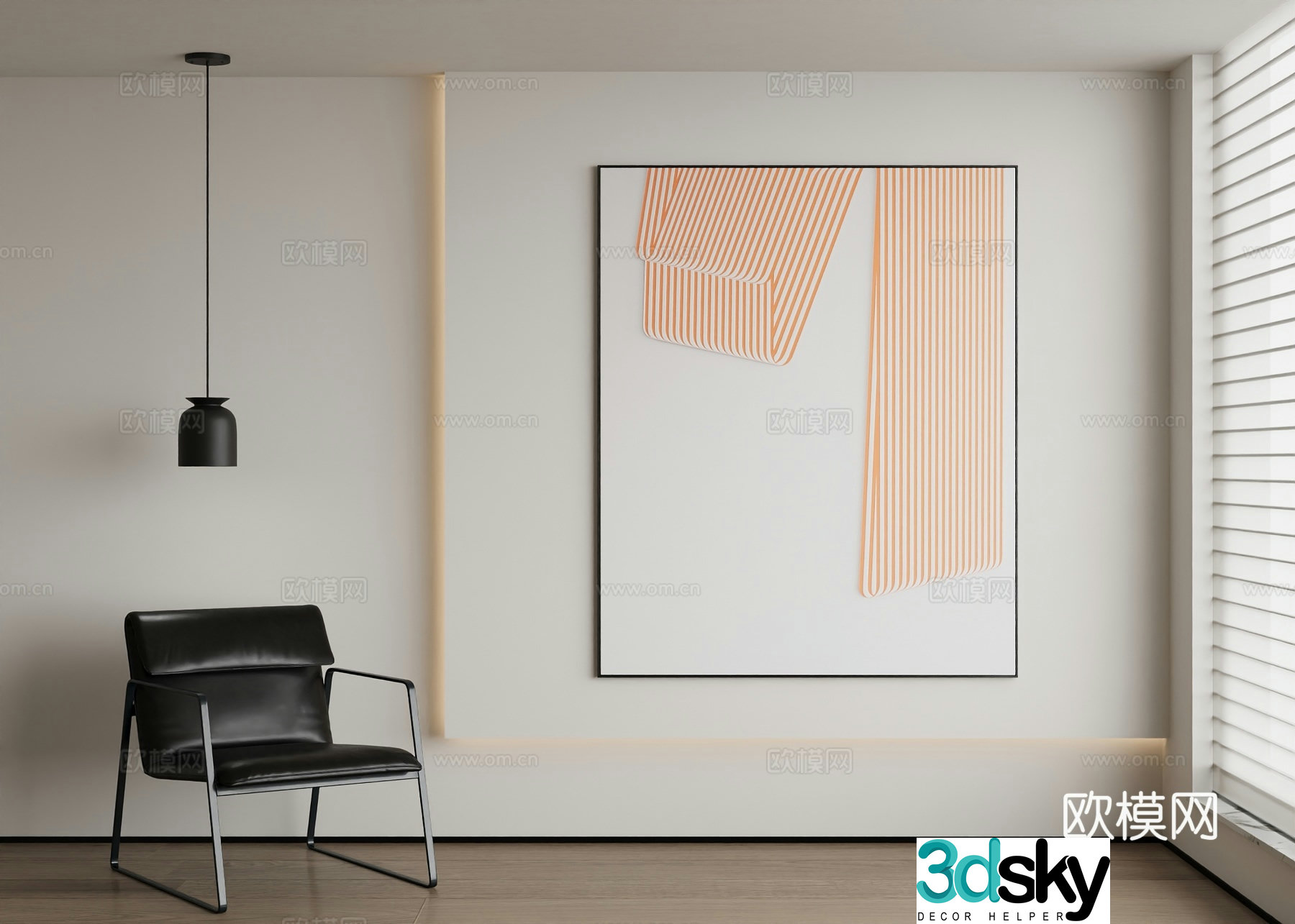 Modern abstract painting decorative painting 3d model