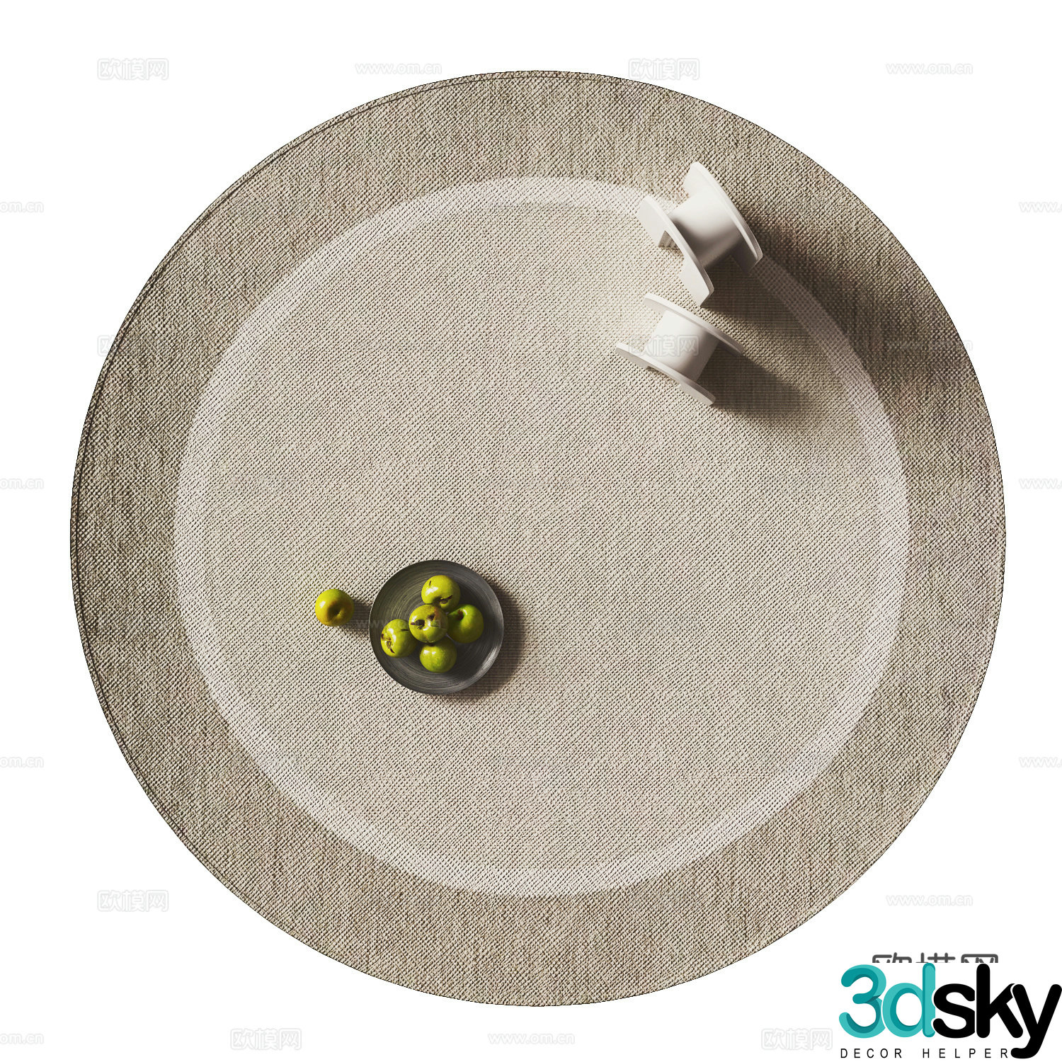 Modern round carpet 3d model