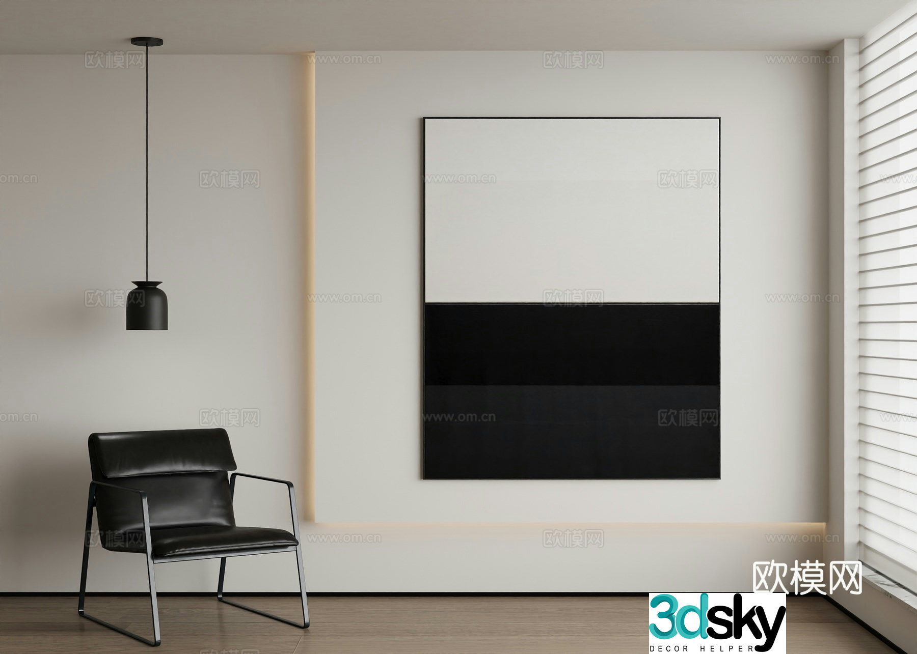 Modern abstract painting decorative painting 3d model