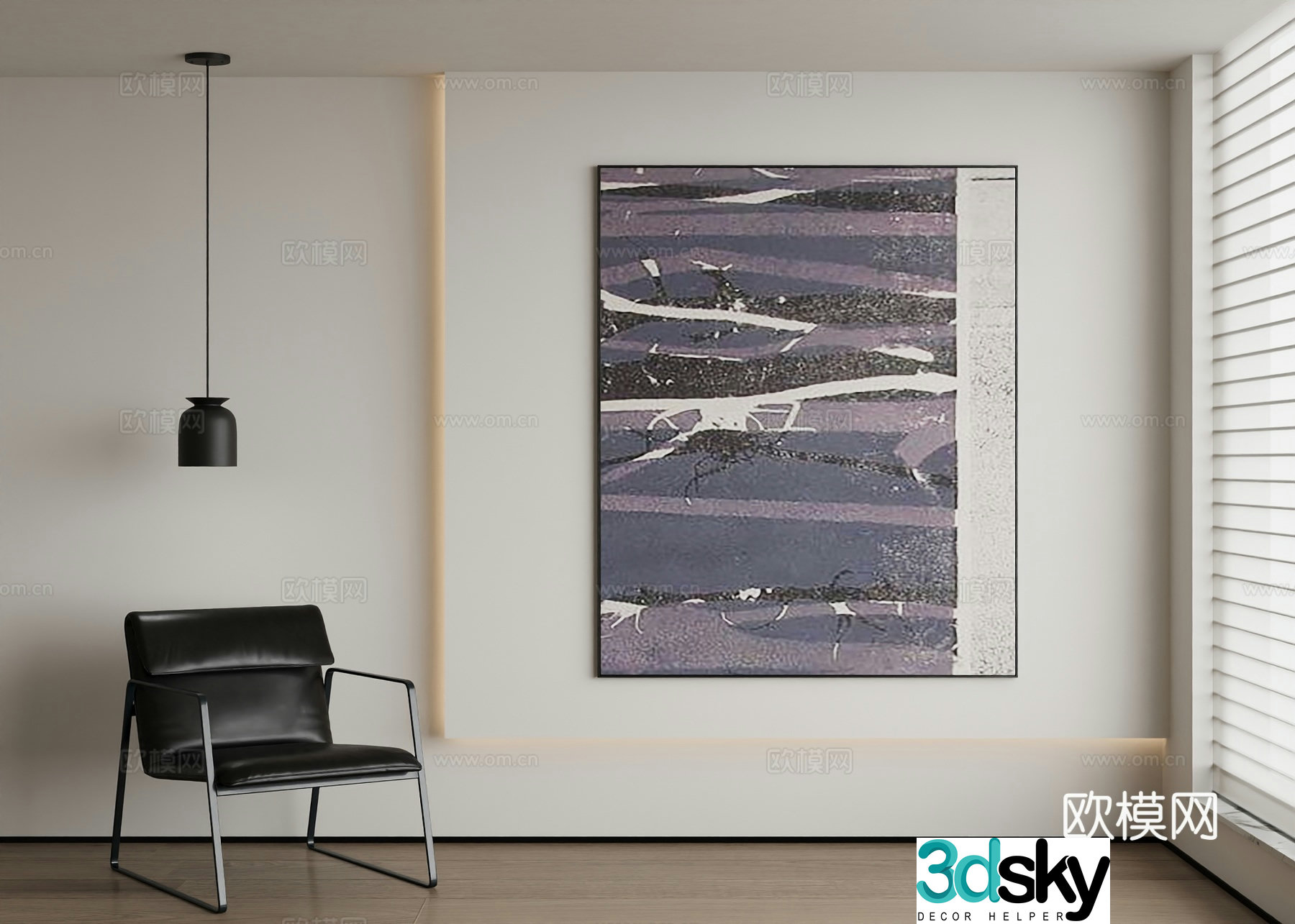 Modern decorative painting abstract painting 3d model