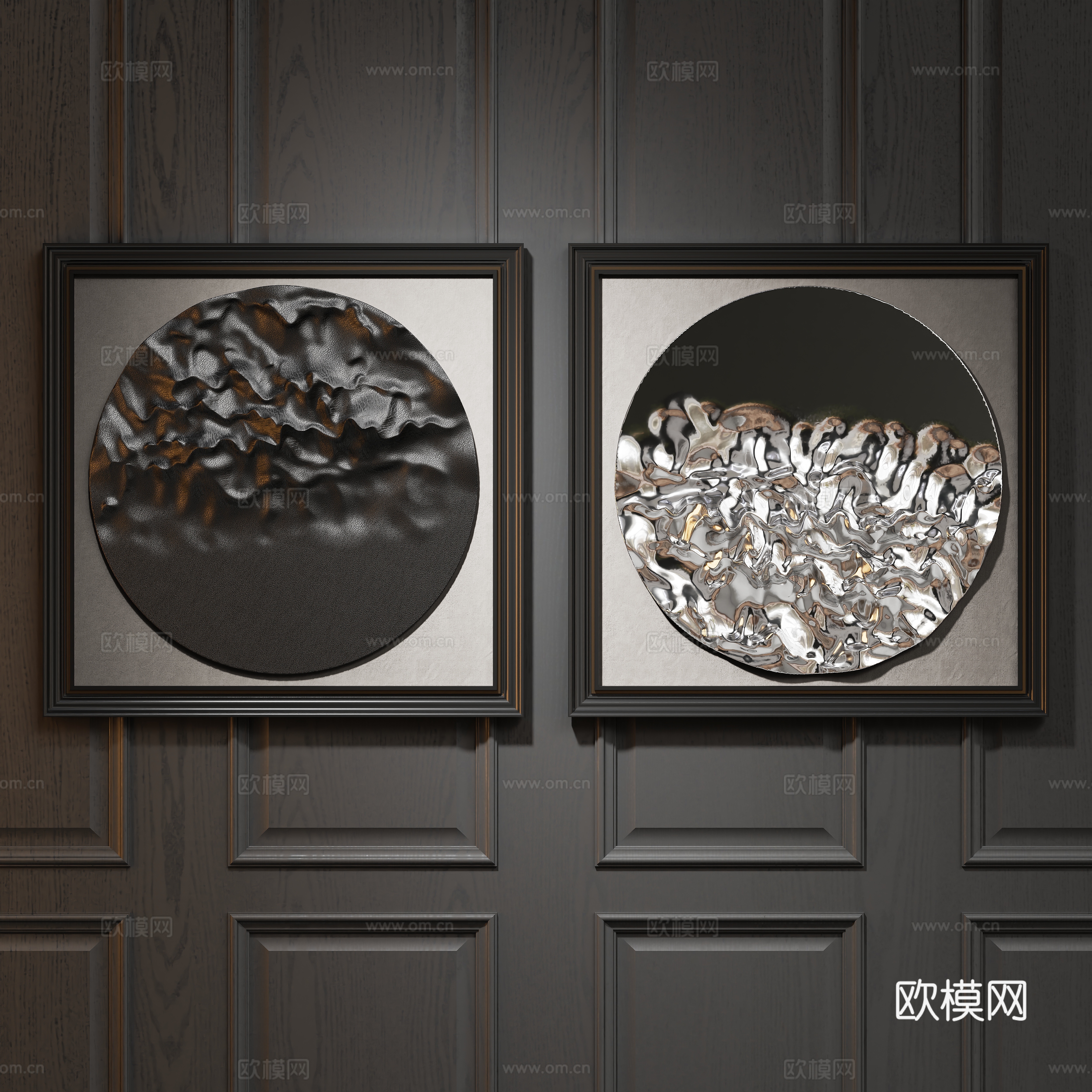 Modern three-dimensional hanging painting decorative painting 3D model