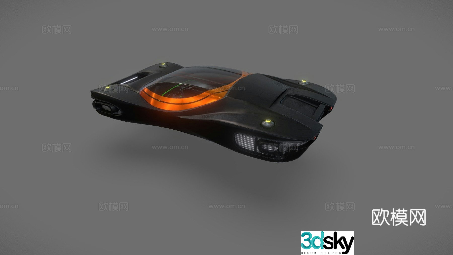 Future flying sports car 3d model