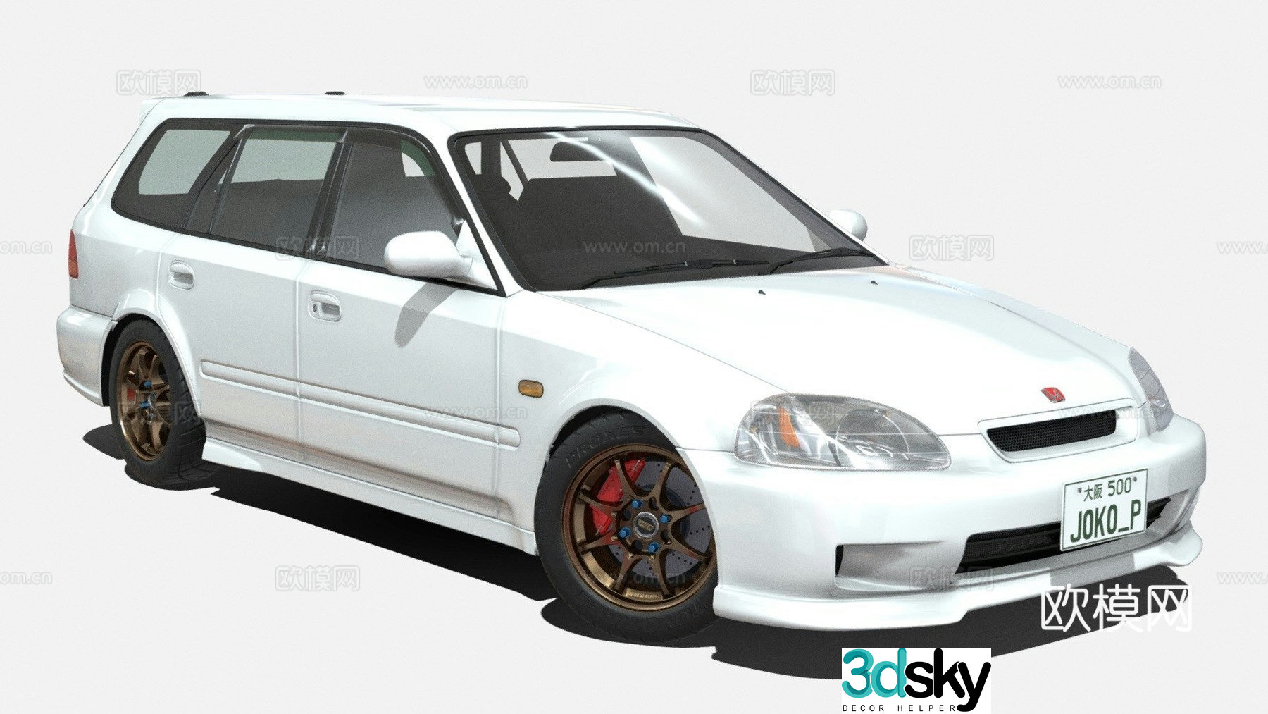 honda station wagon 3d model