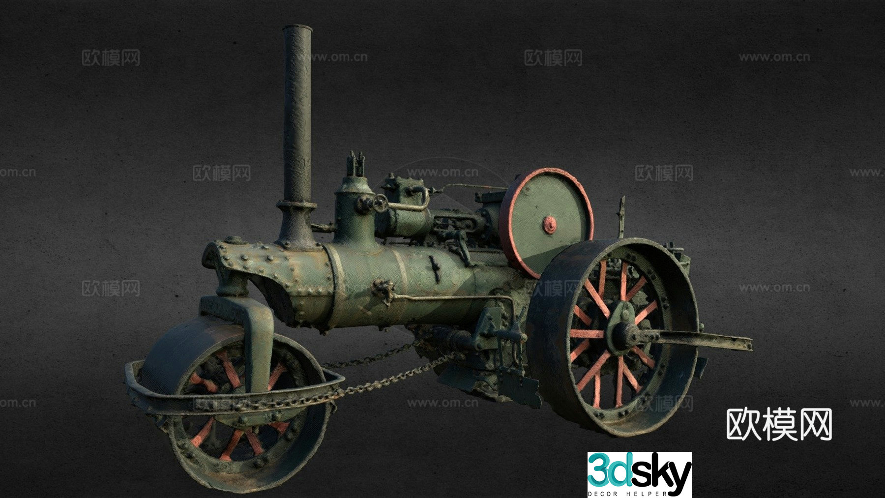 steam roller 3d model