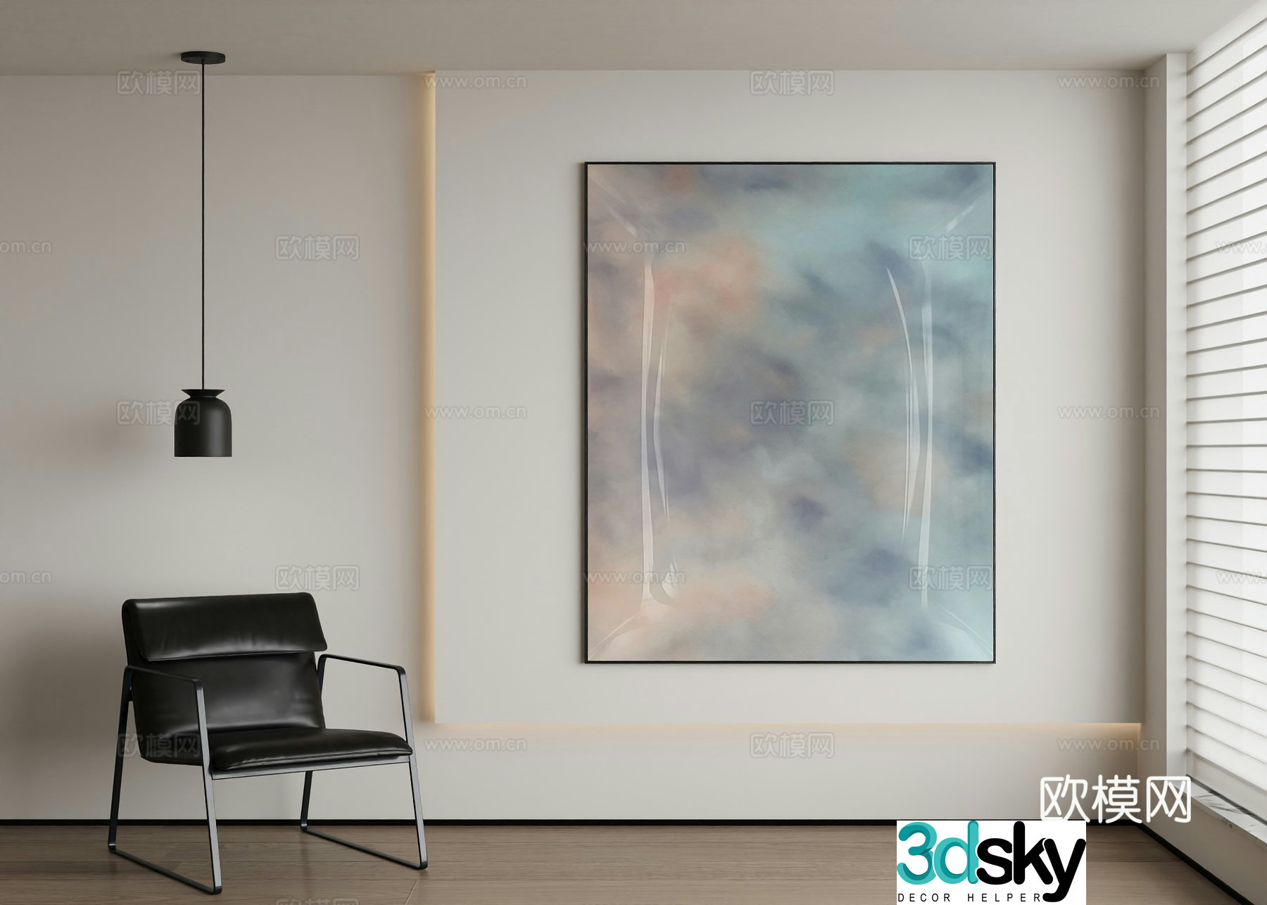 Modern abstract painting decorative painting 3d model