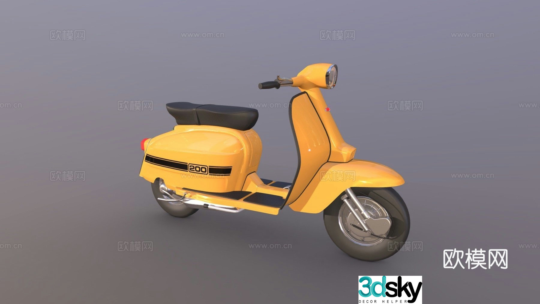 Yellow motorcycle 3d model